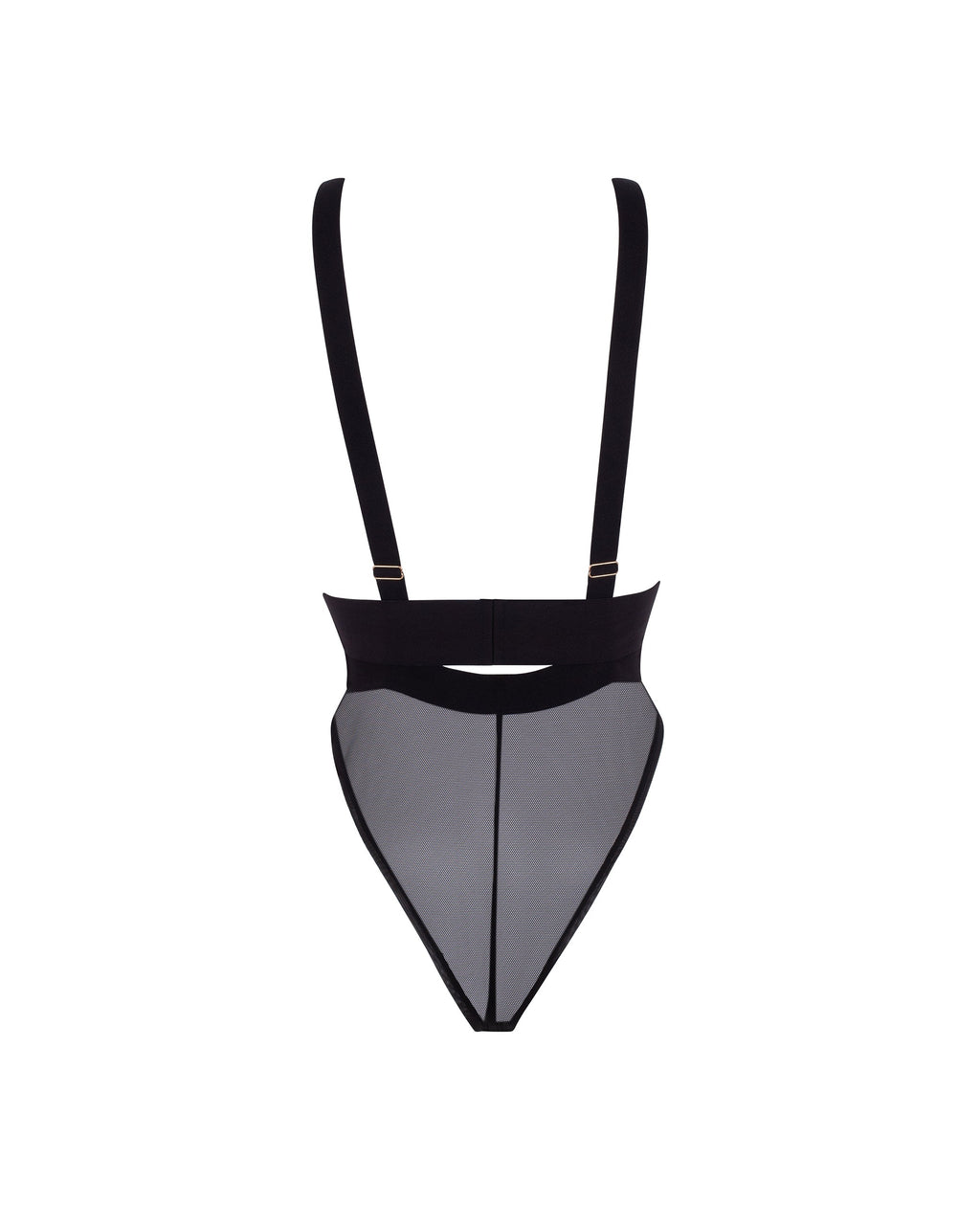 Topaz Strappy Sheer Bodysuit Black
