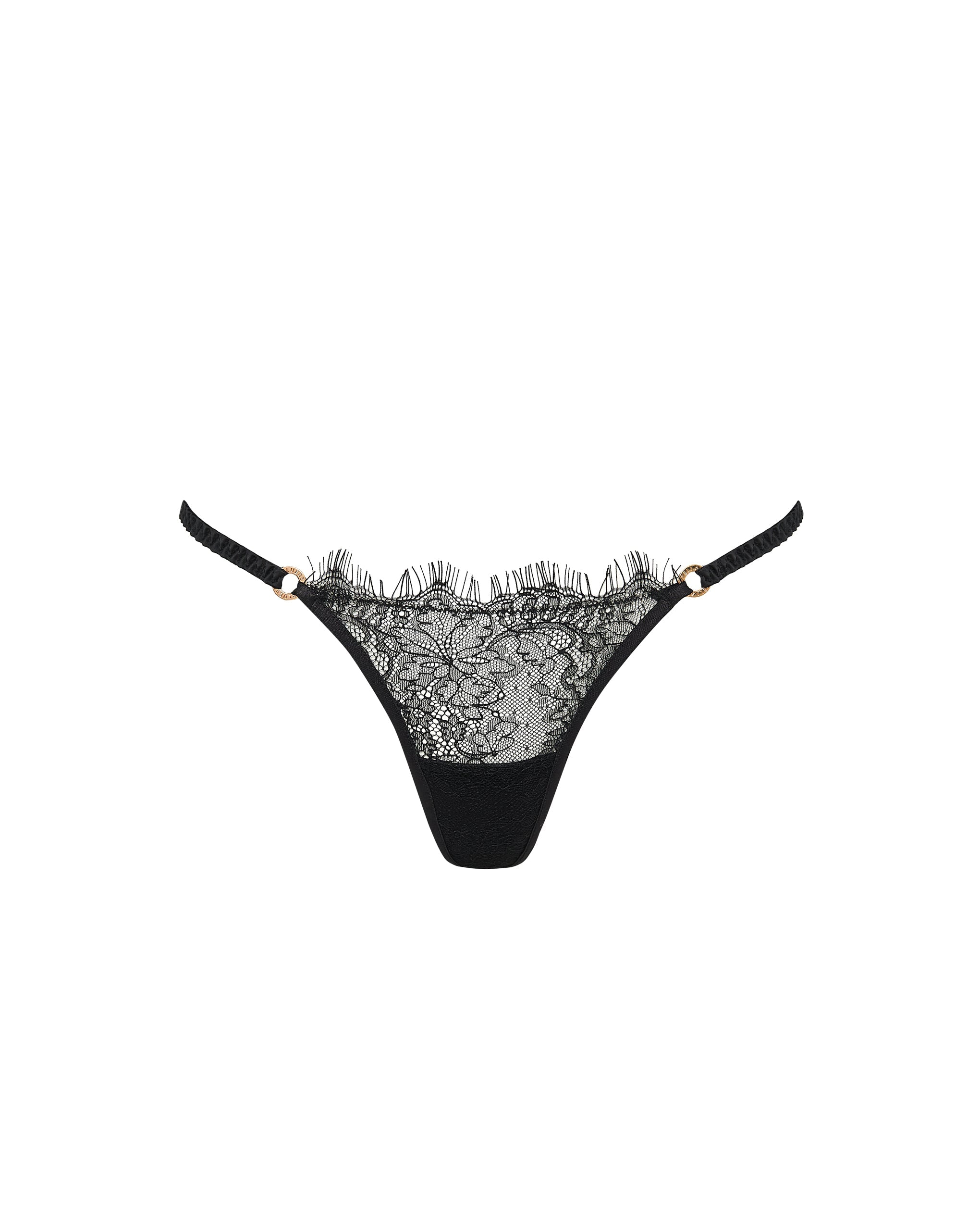 Camelia Lace Thong Black