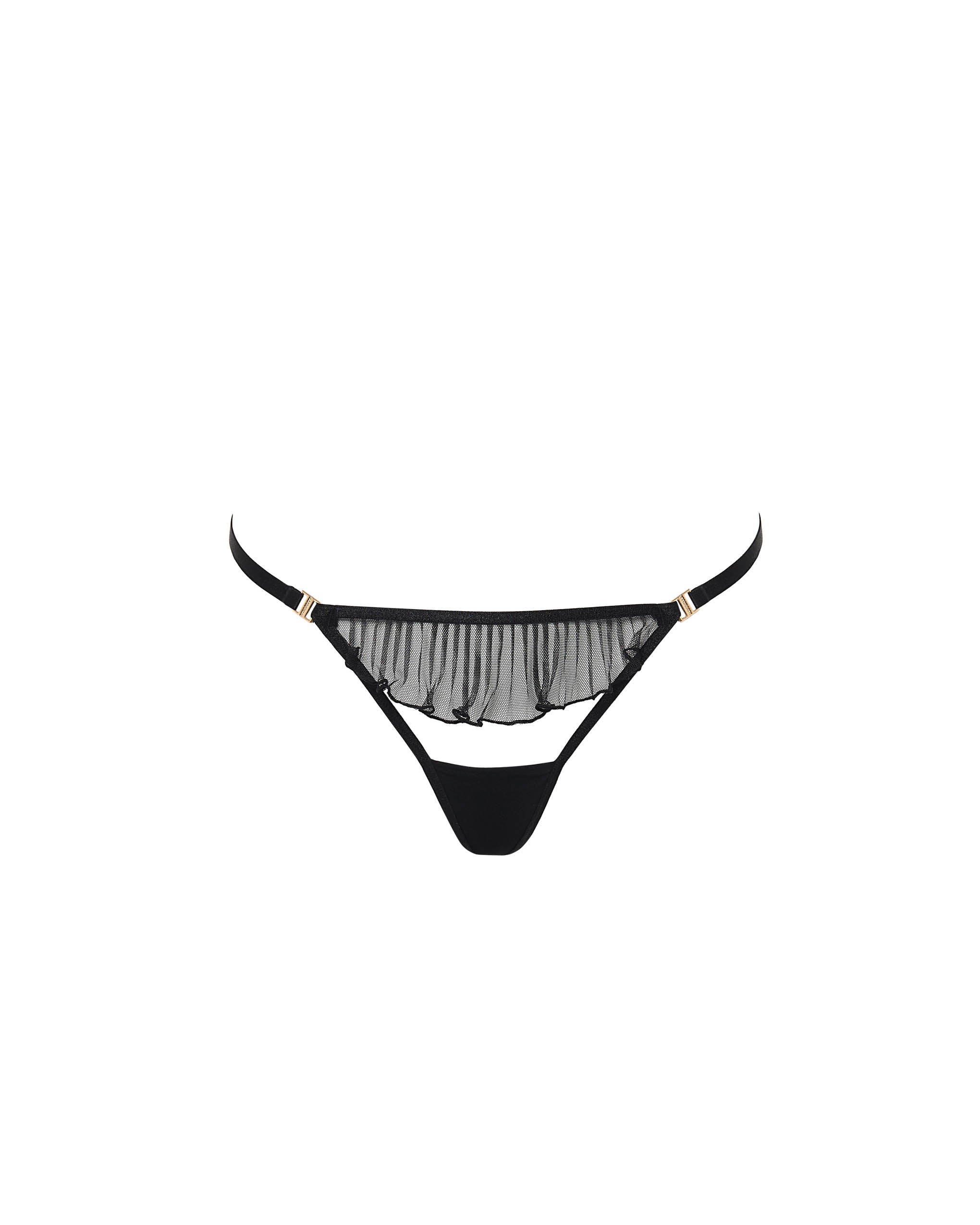Matisse Sheer Open Thong Black