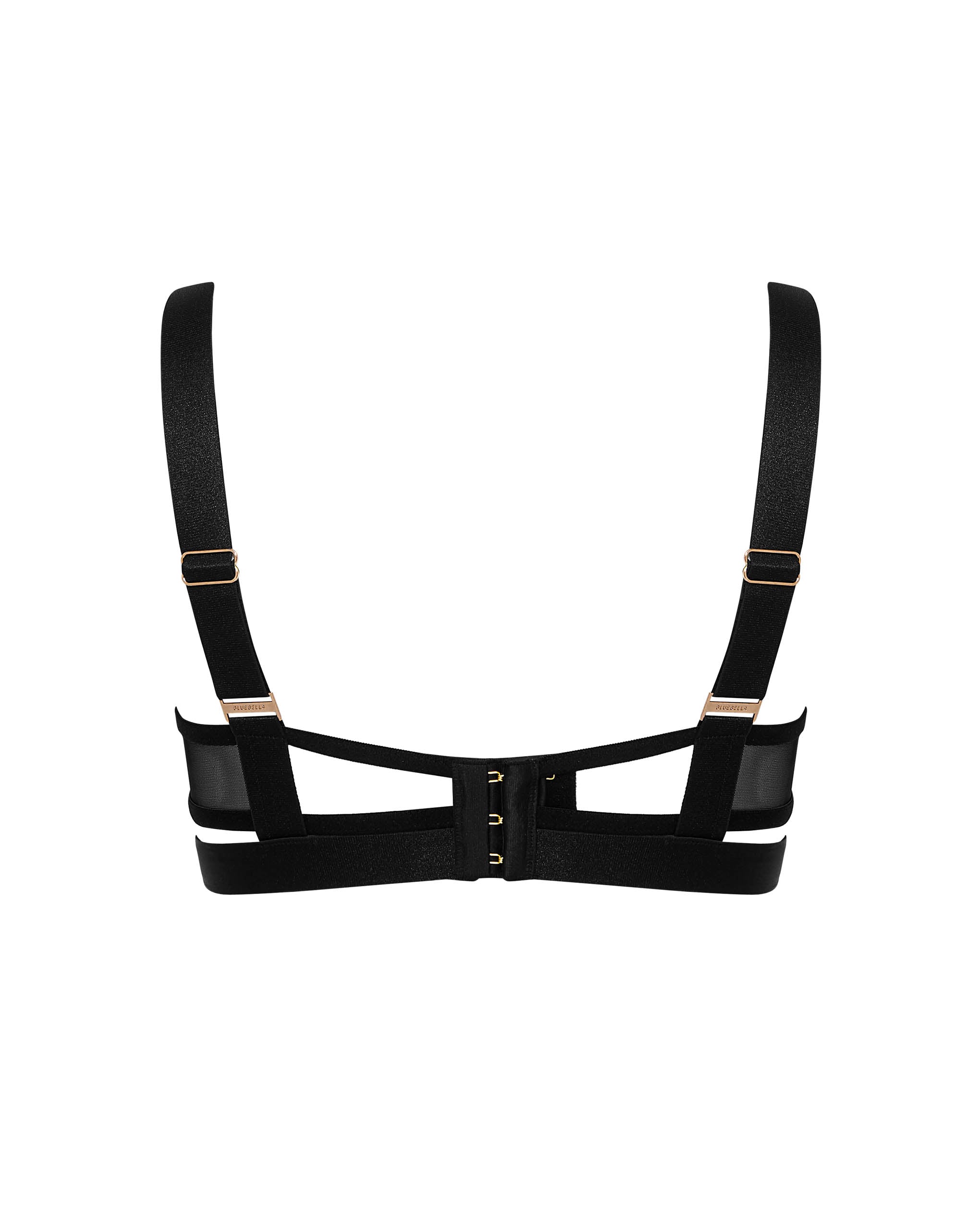 Trinity Sheer Strappy Bra Black