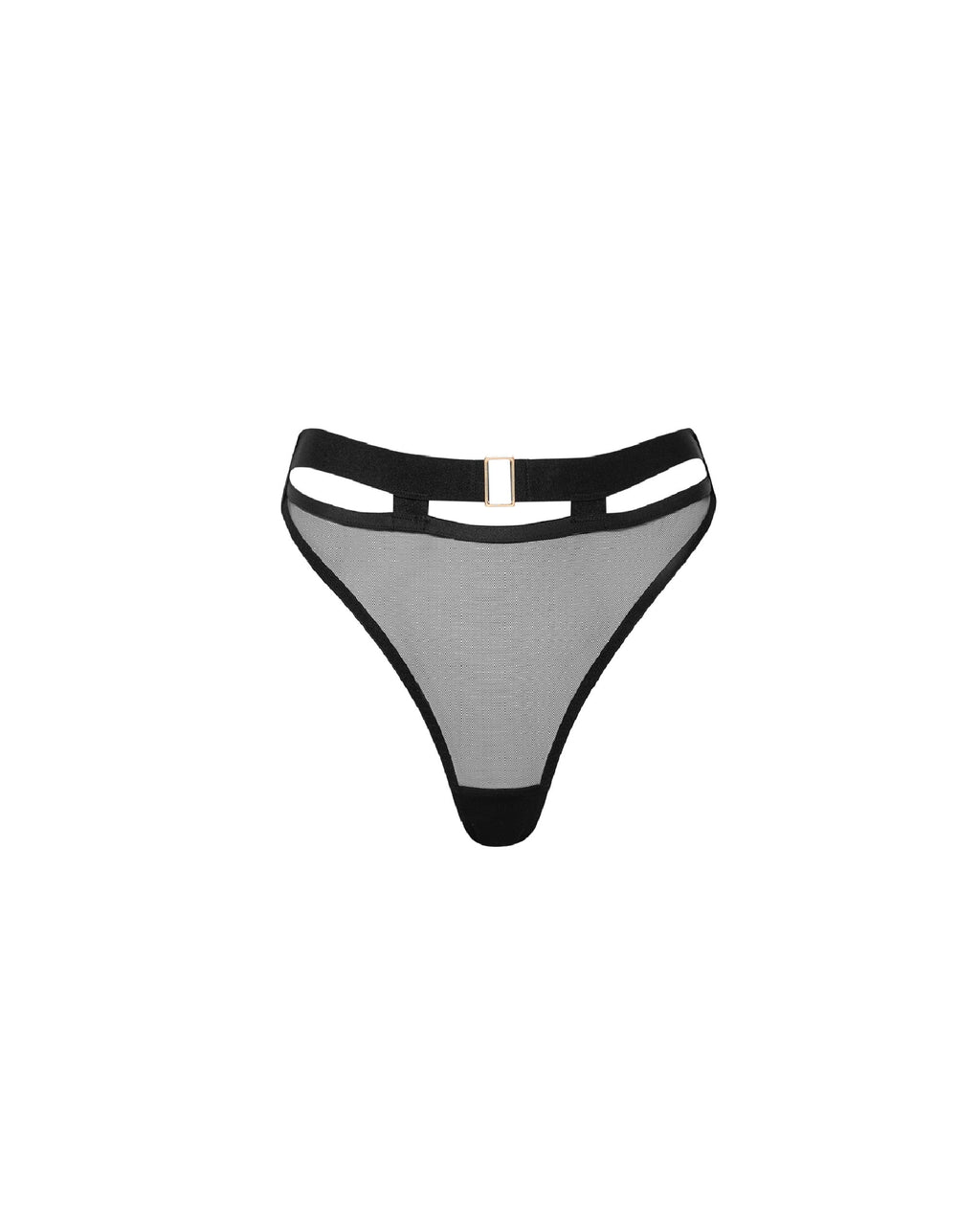 Trinity High-Waisted Sheer Thong Black
