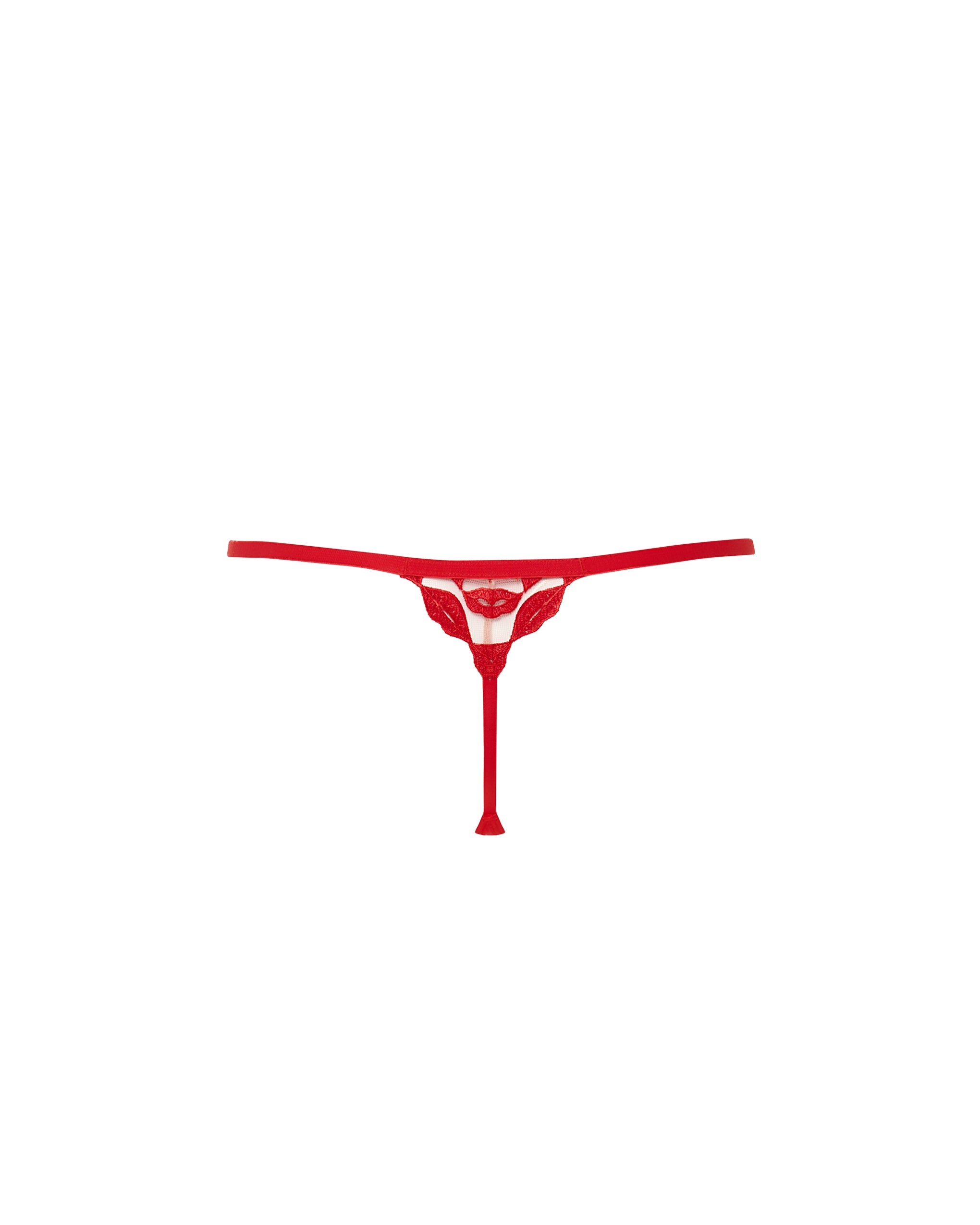 Marian Embroidered Thong Red