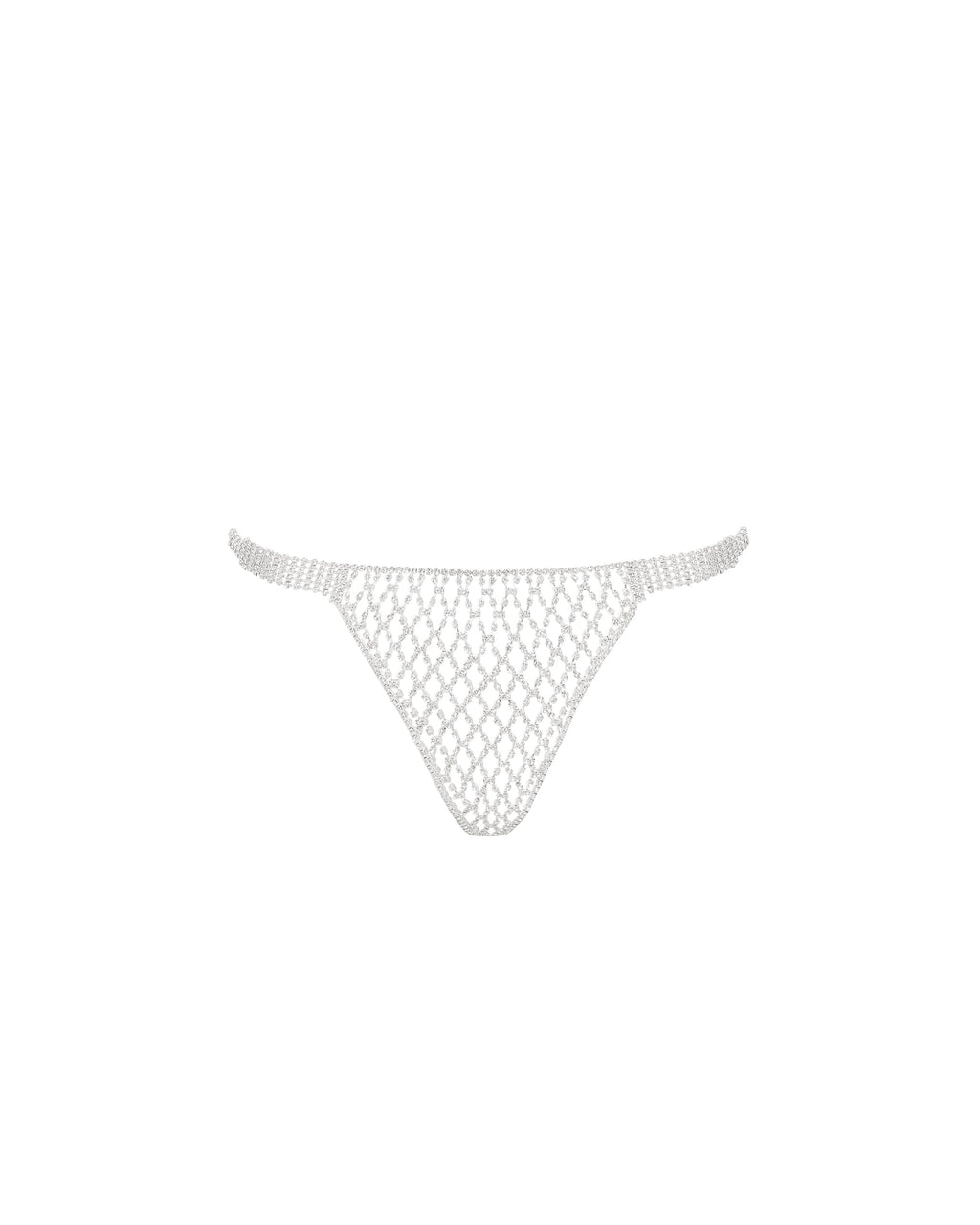 Elsa Diamond Lattice Thong Silver