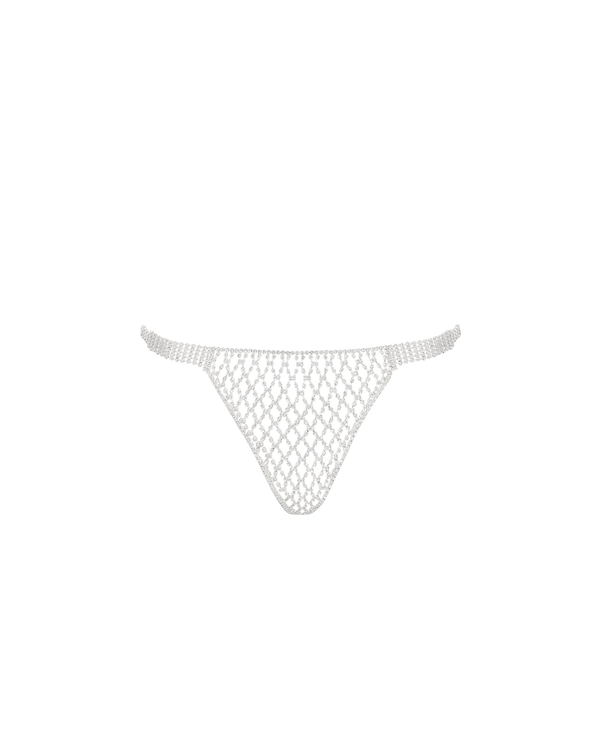 Elsa Diamond Lattice Thong Silver