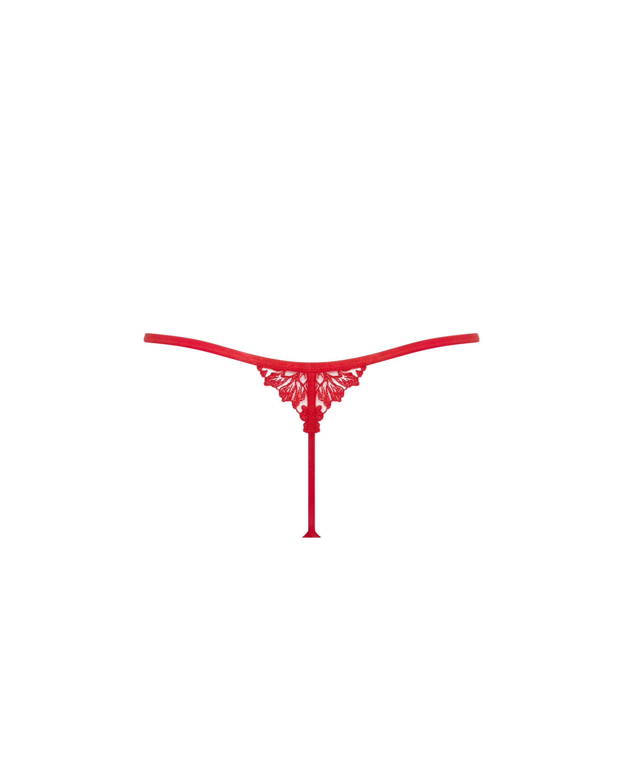 Samara Embroidered Thong Red