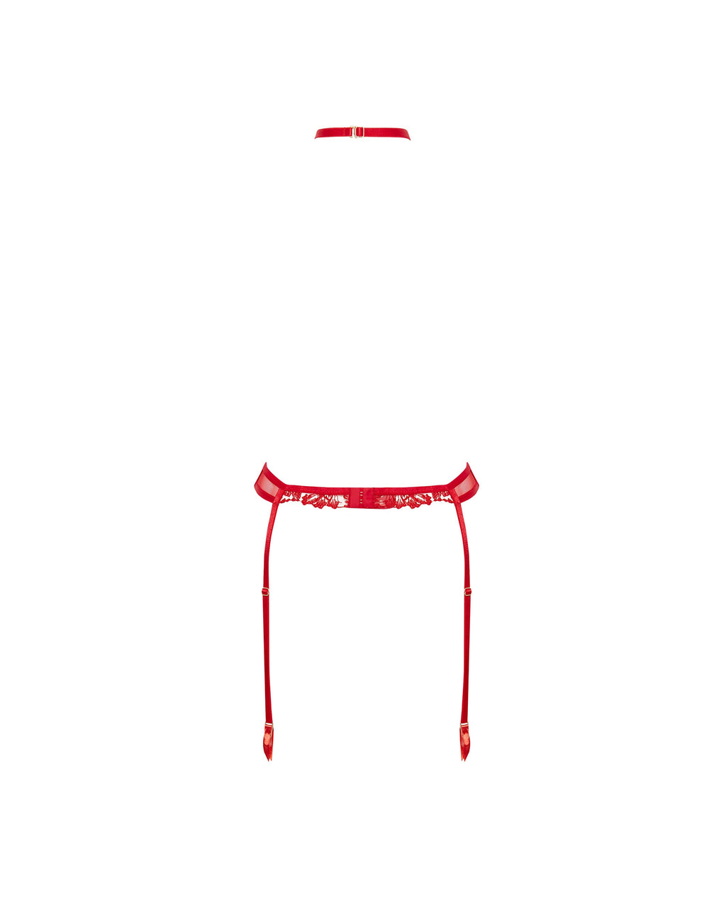 Samara Suspender Harness with Detachable Collar Red