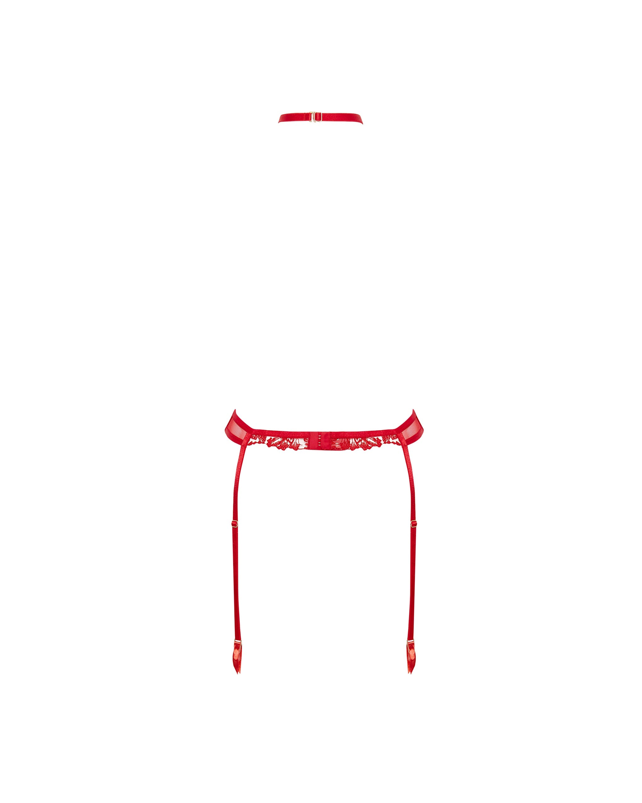 Samara Suspender Harness with Detachable Collar Red