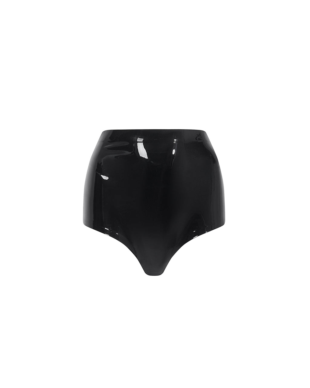 Latex High-Waisted Hot Pants Black