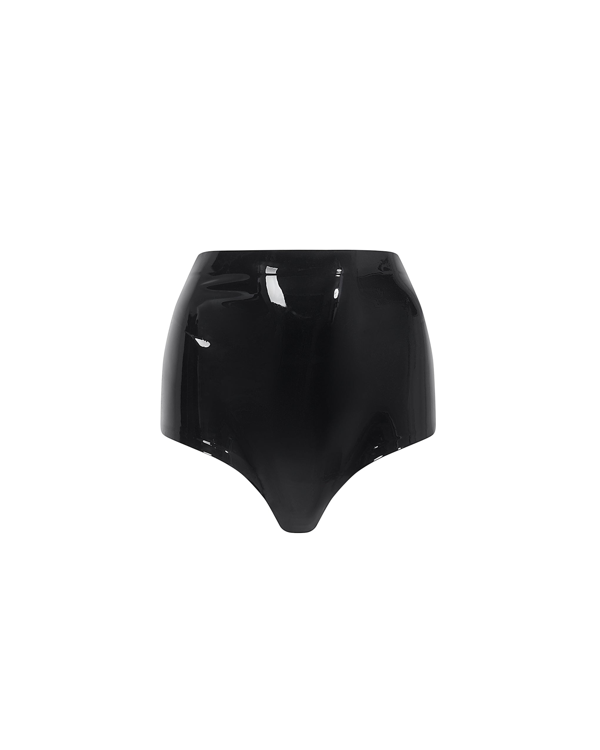 Latex High-Waisted Hot Pants Black
