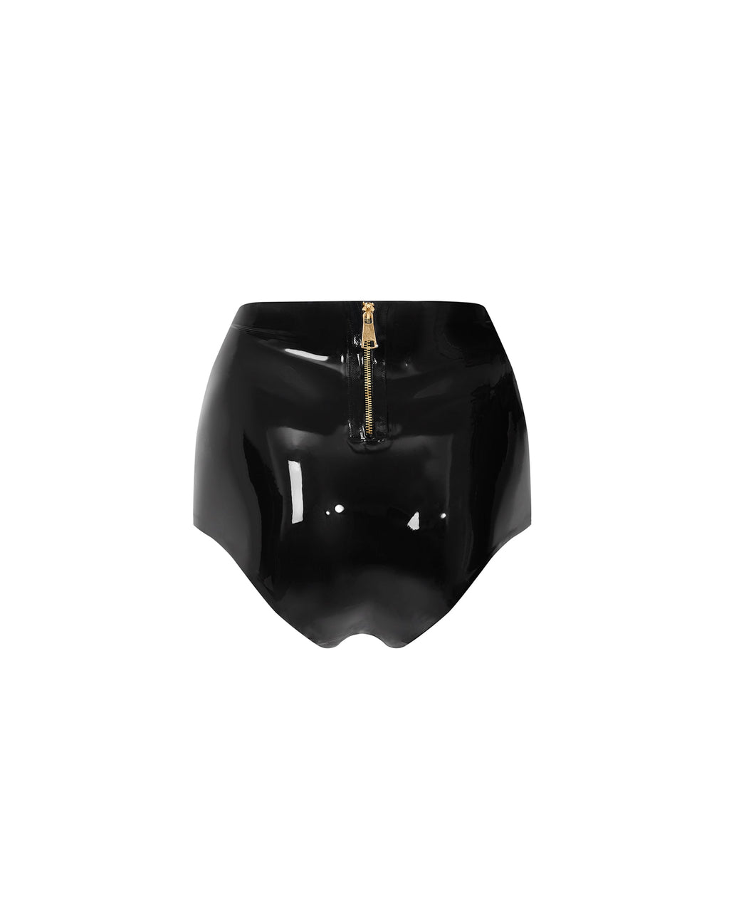 Latex High-Waisted Hot Pants Black