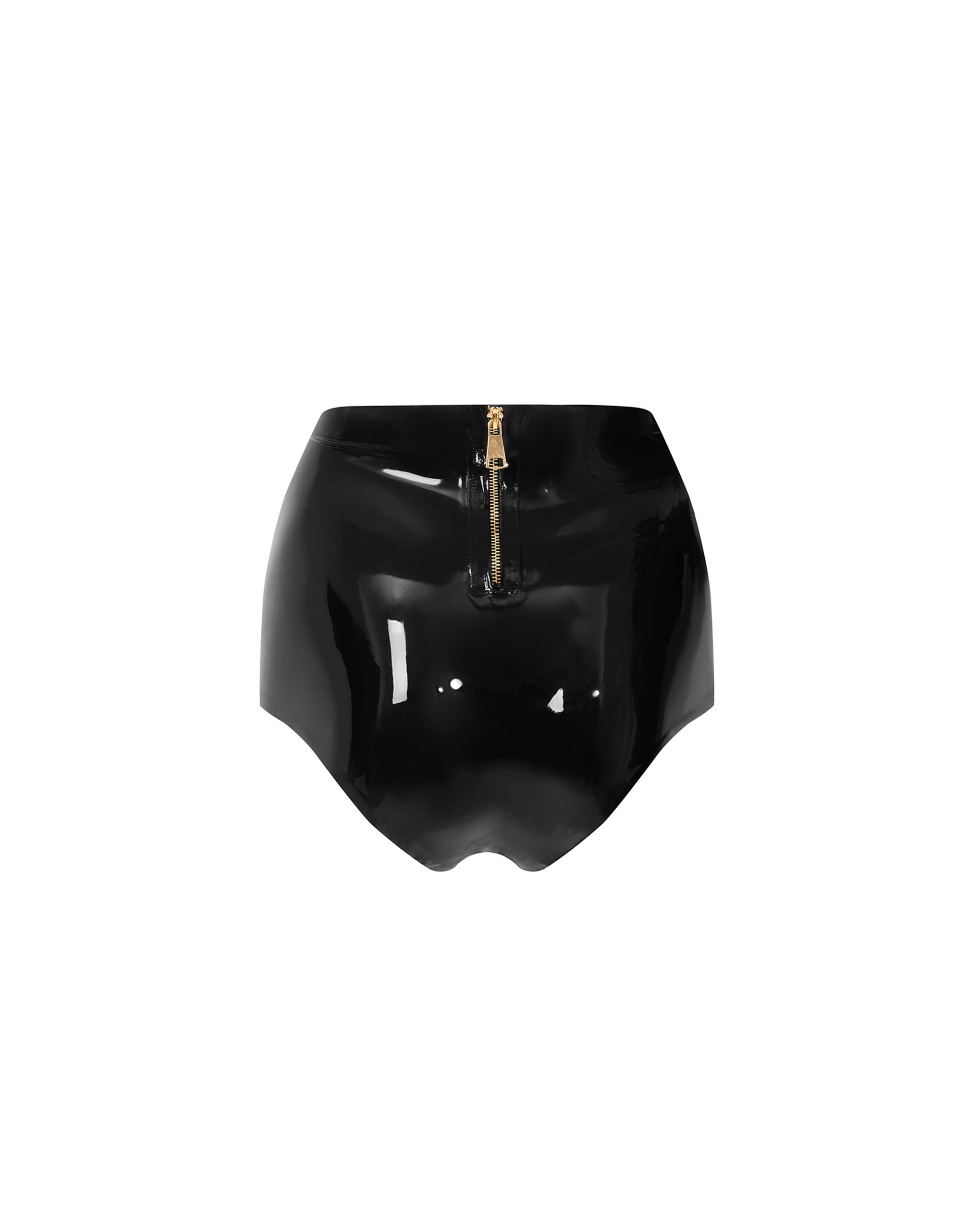 Latex High-Waisted Hot Pants Black