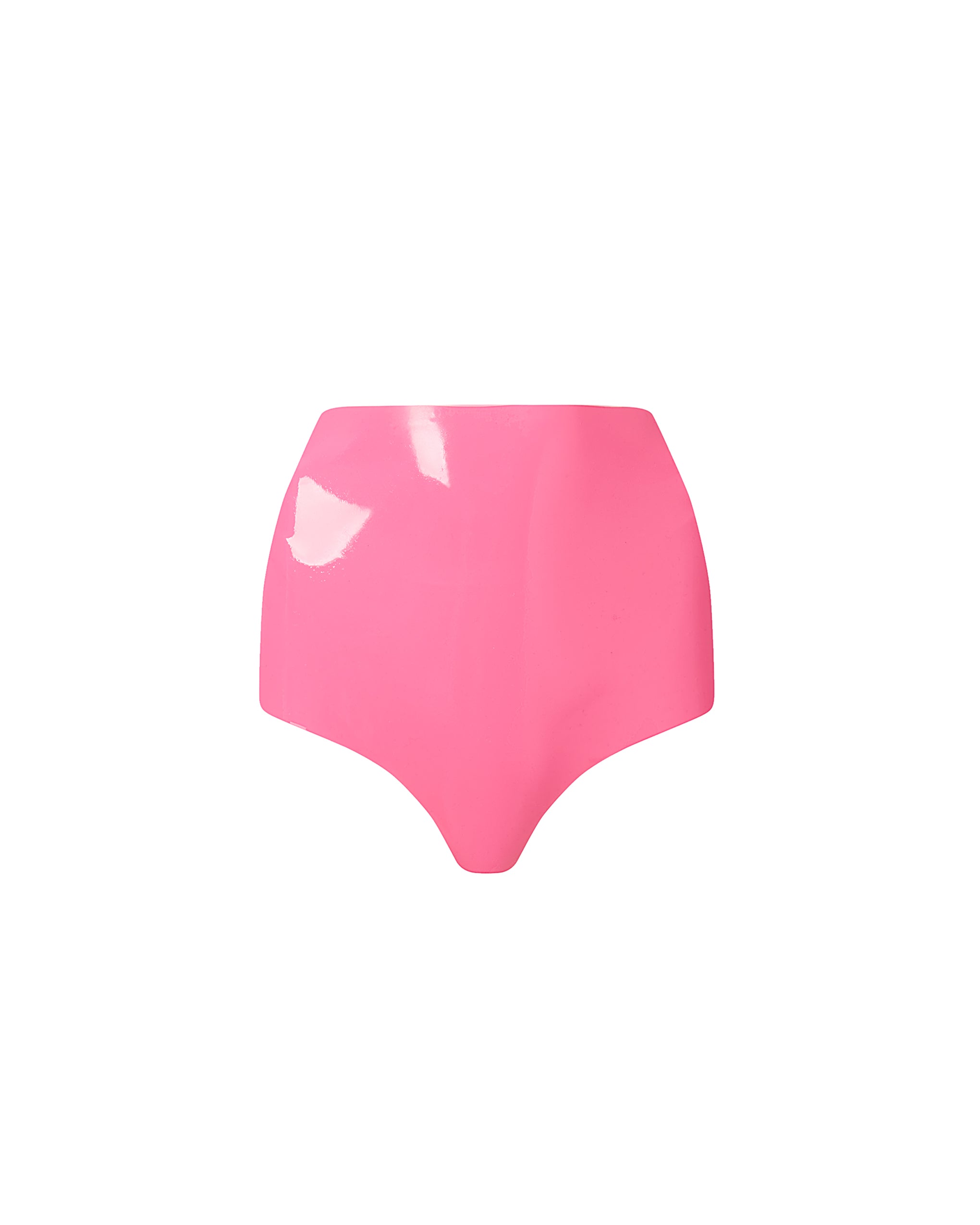 Latex High-Waisted Hot Pants Pink