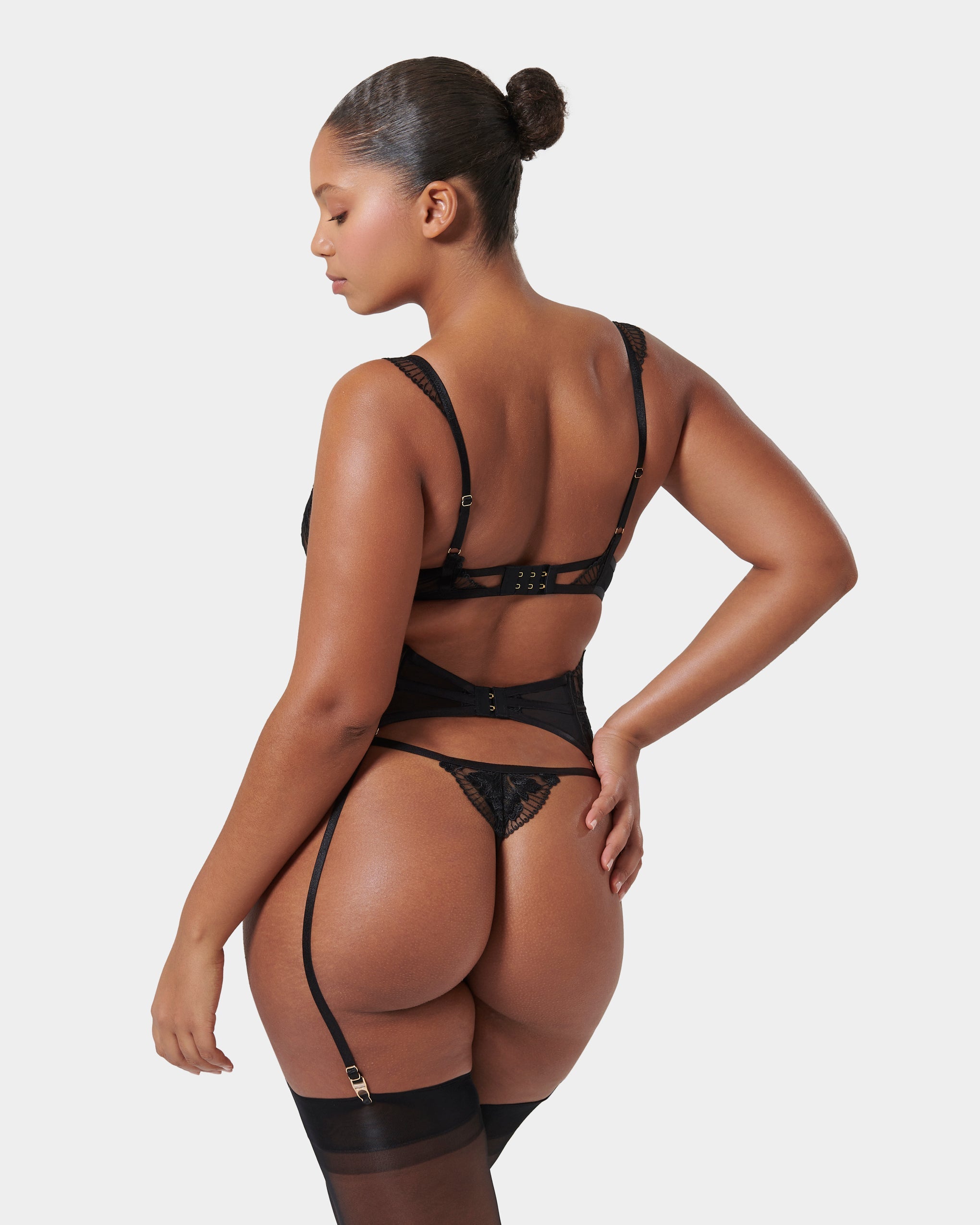 Gabriella Detachable Waspie Suspender Black
