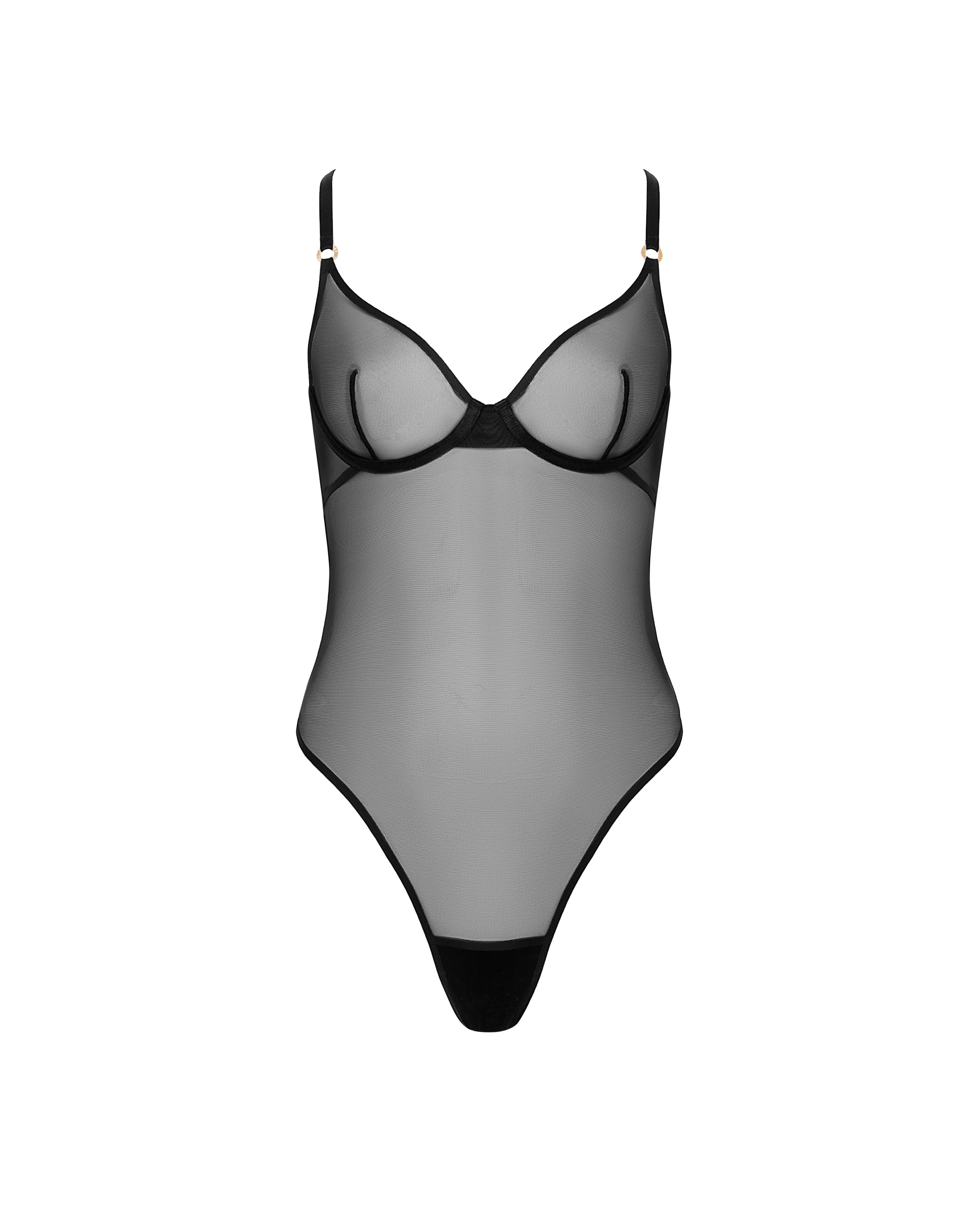 Naomi Mesh Bodysuit Black