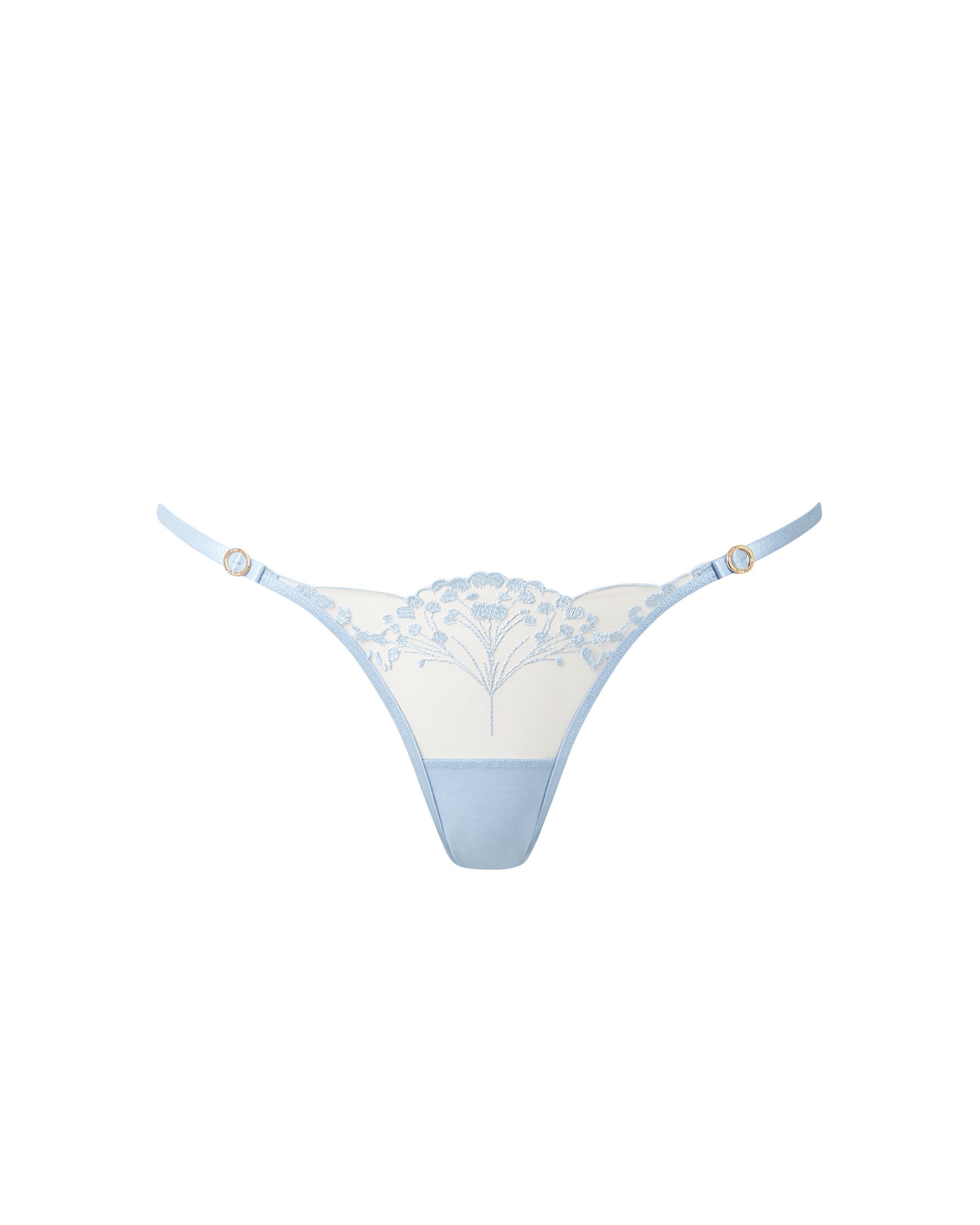 Marisa Embroidered Sheer Brief Blue