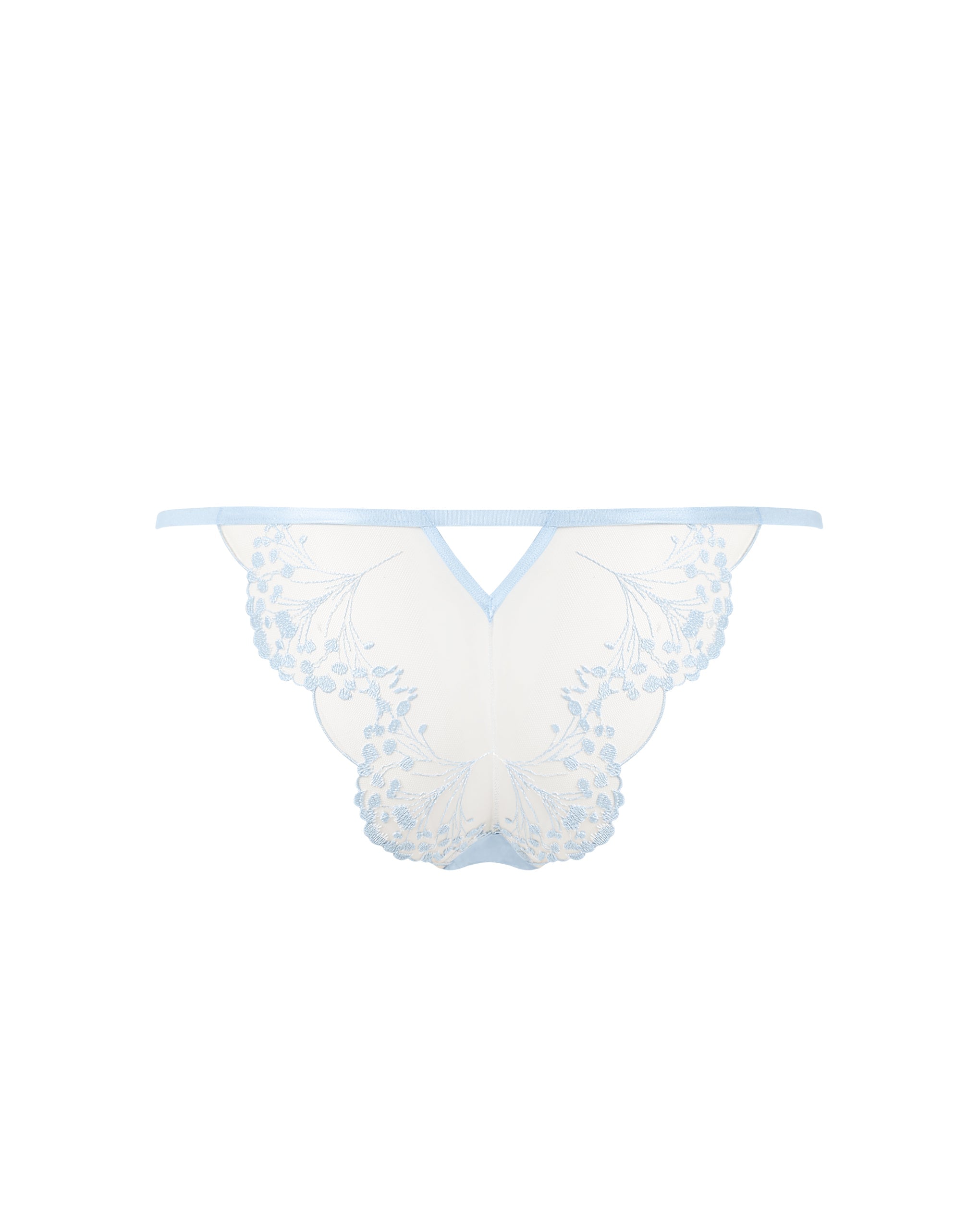 Marisa Embroidered Sheer Brief Blue