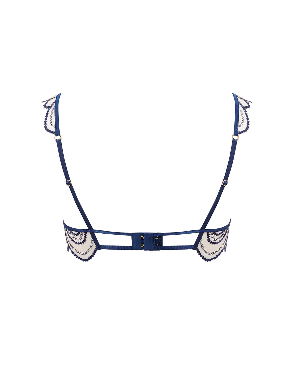 Soraya Embroidered Sheer Bra Blue
