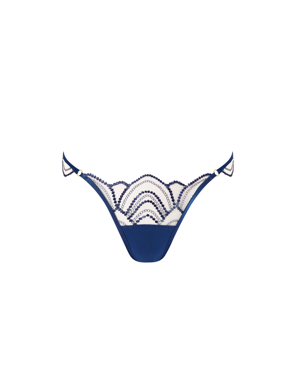 Soraya Embroidered Sheer Brief Blue