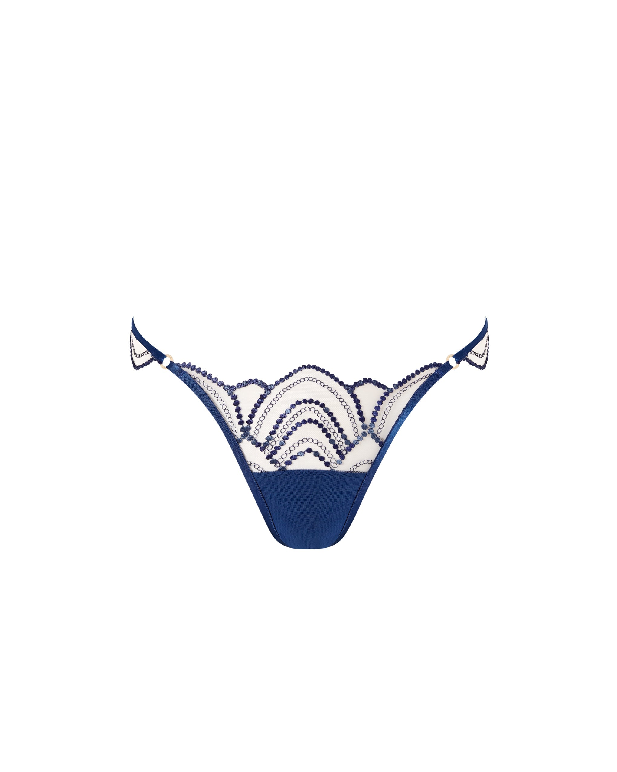 Soraya Embroidered Sheer Brief Blue