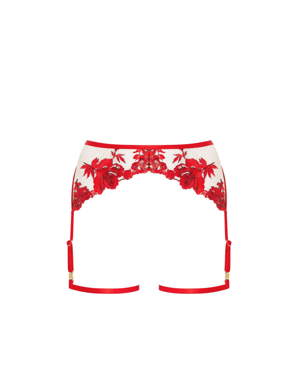 Lavanya Suspender Thigh Harness Red