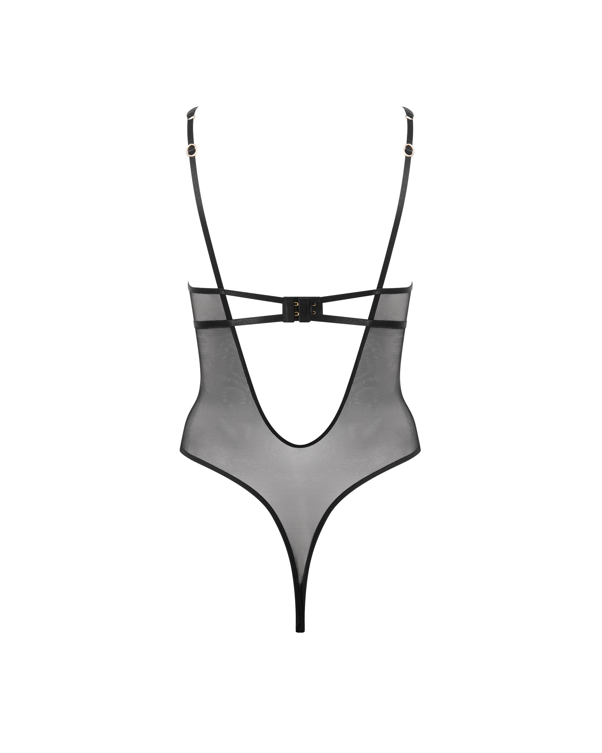 Verona Satin Push Up Bodysuit Black