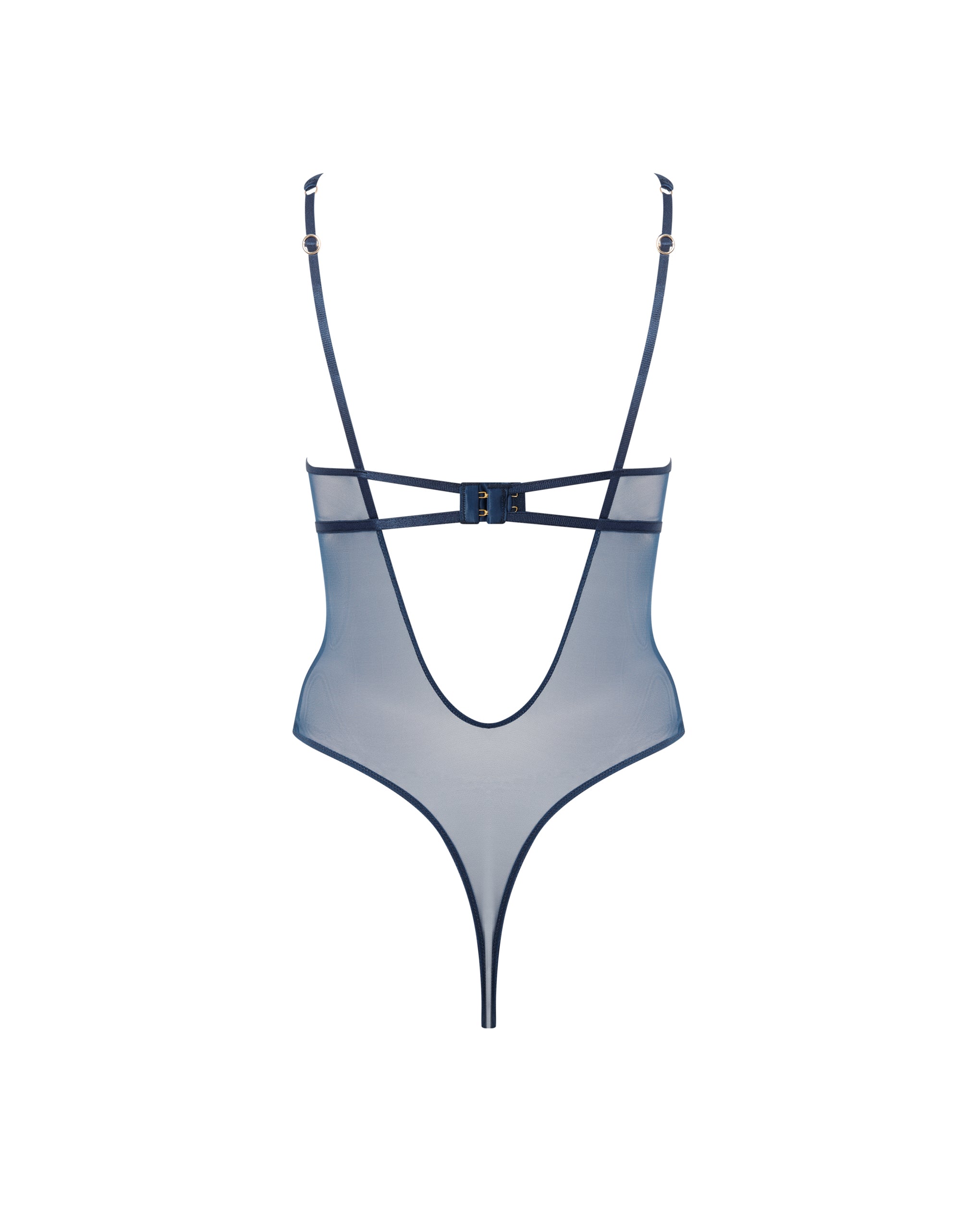 Verona Satin Push Up Bodysuit Navy