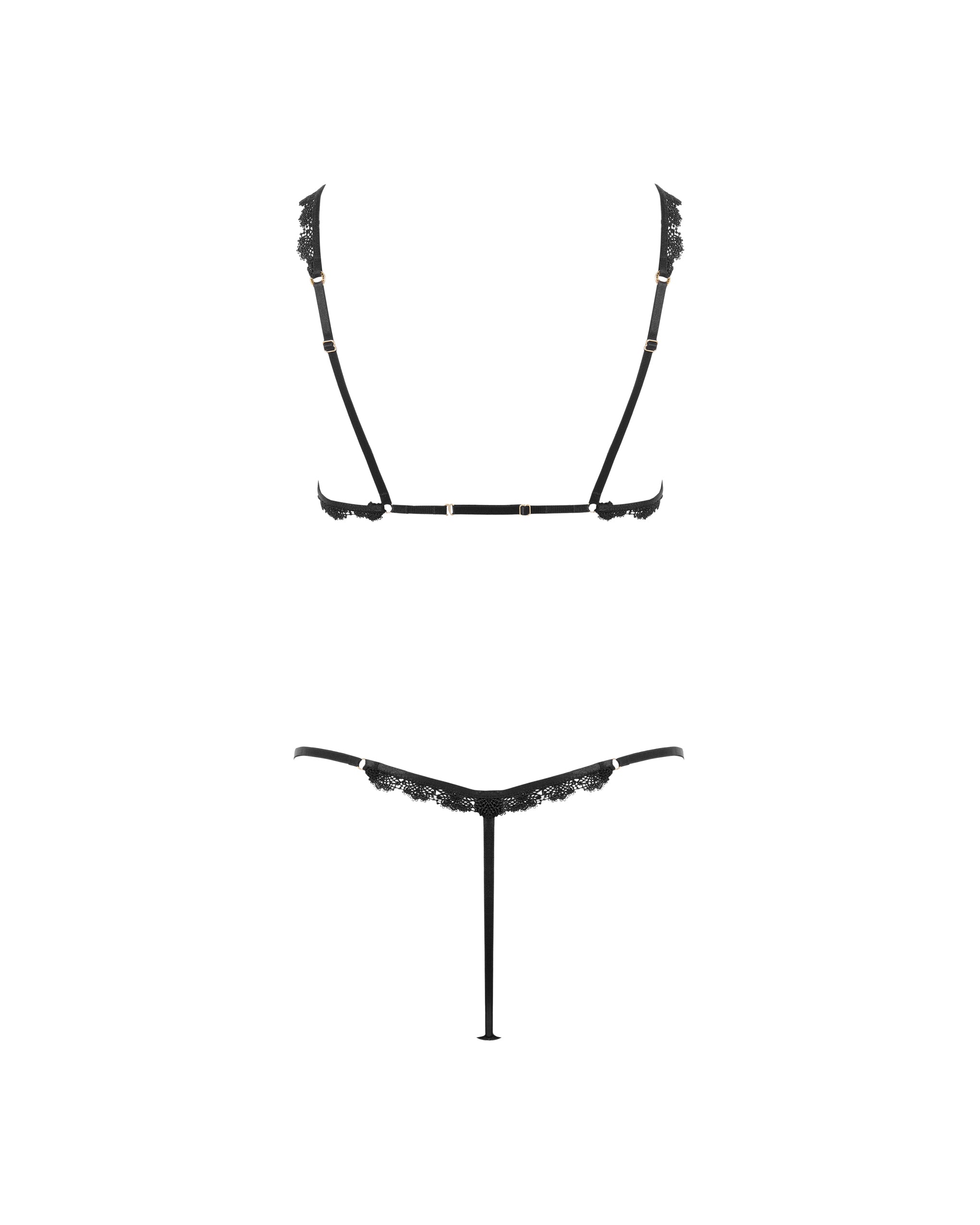 Arella Open Bodysuit Black