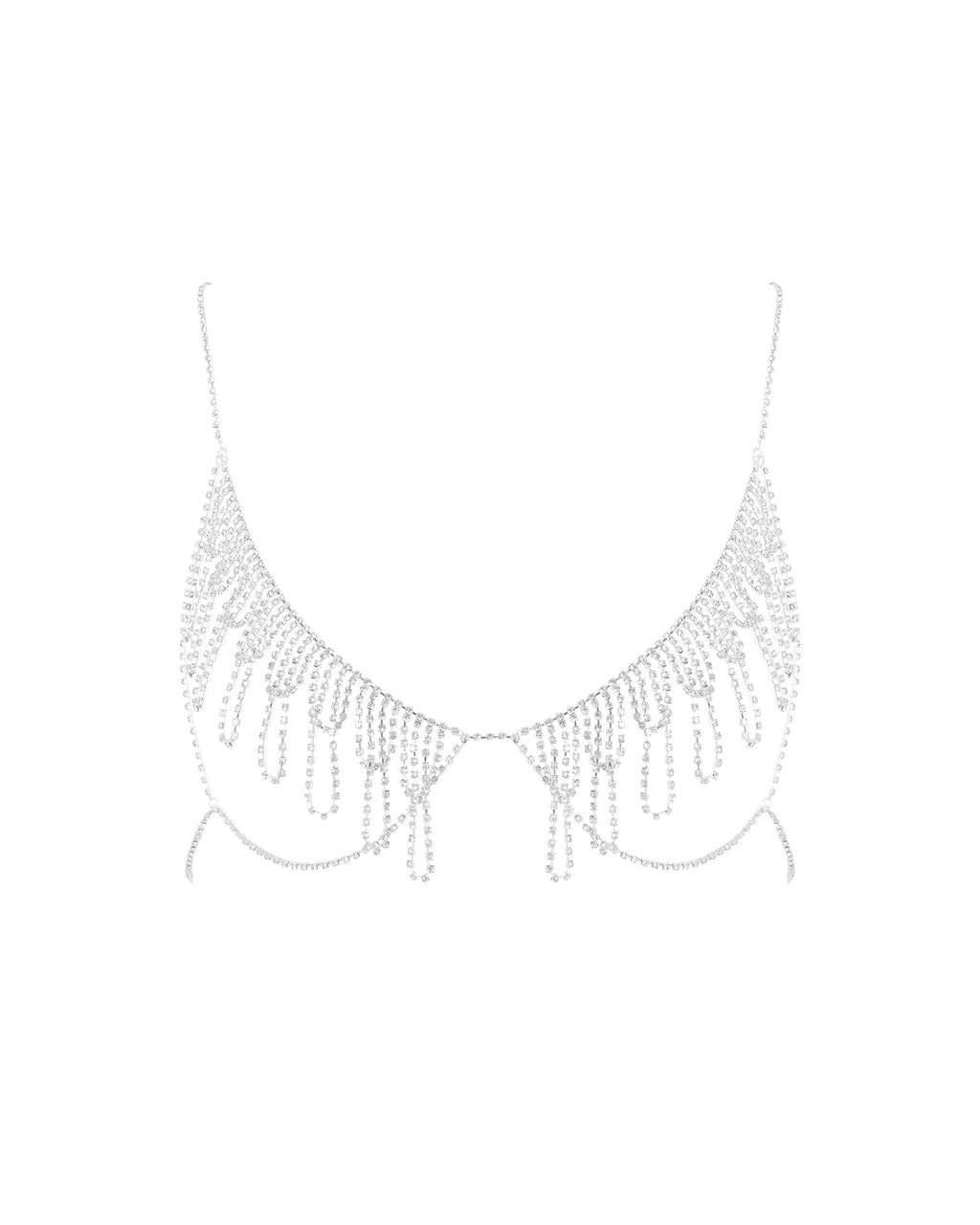 Estelle Open Diamante Bra Silver