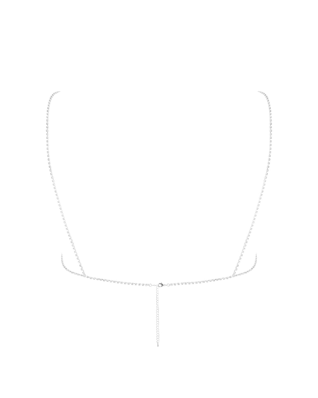 Estelle Open Diamante Bra Silver