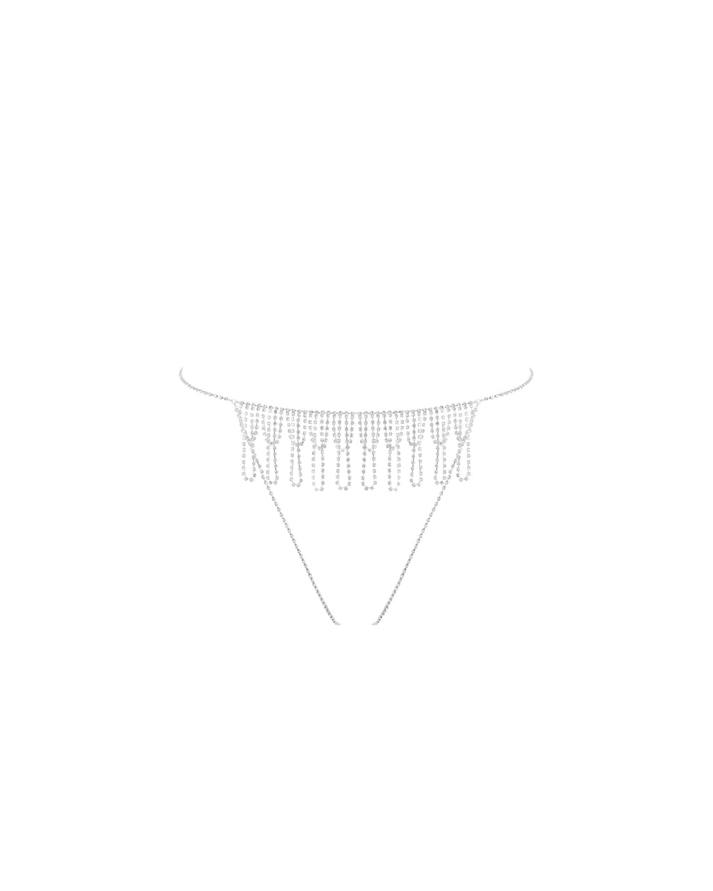 Estelle Open Diamante Thong Silver