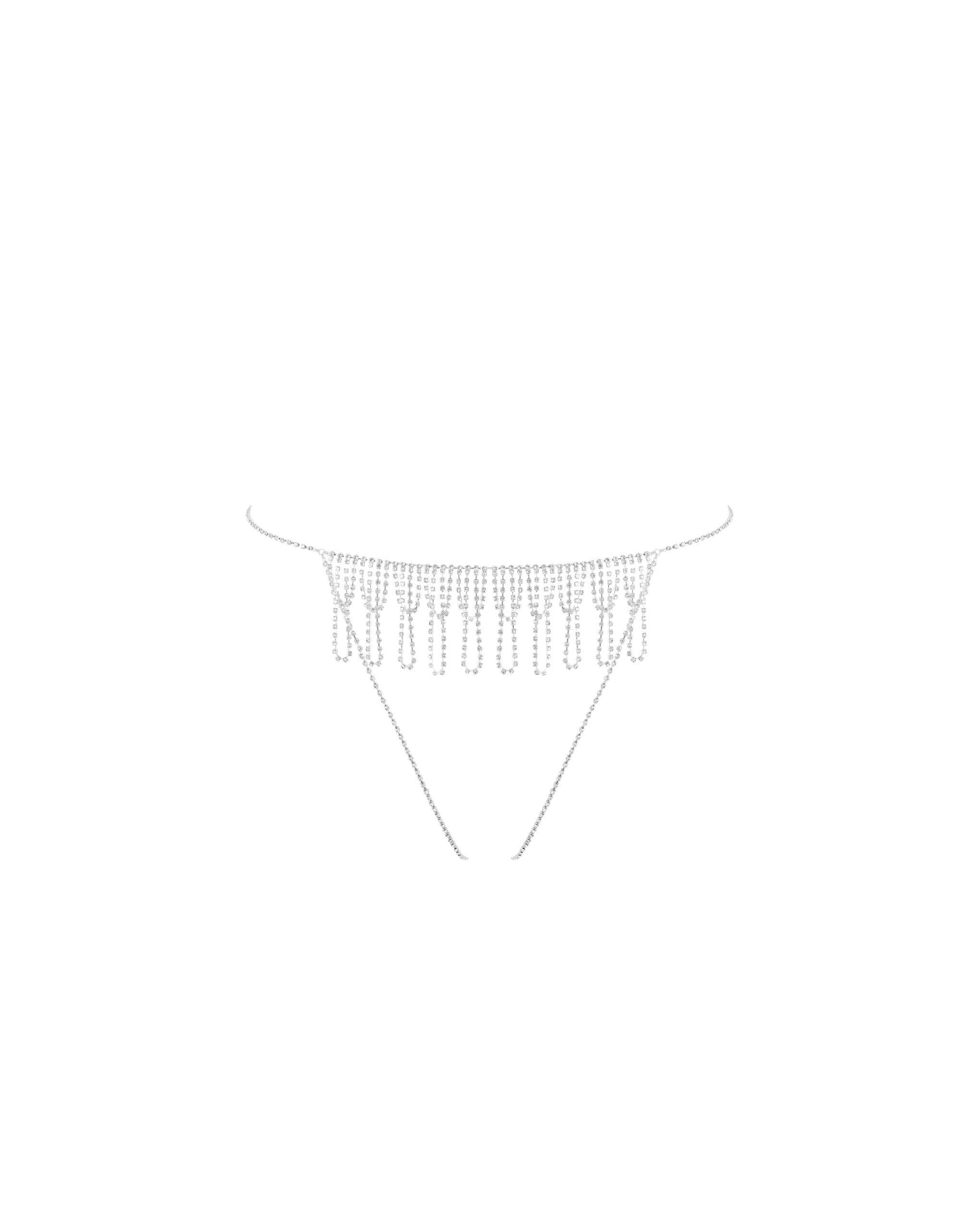 Estelle Open Diamante Thong Silver