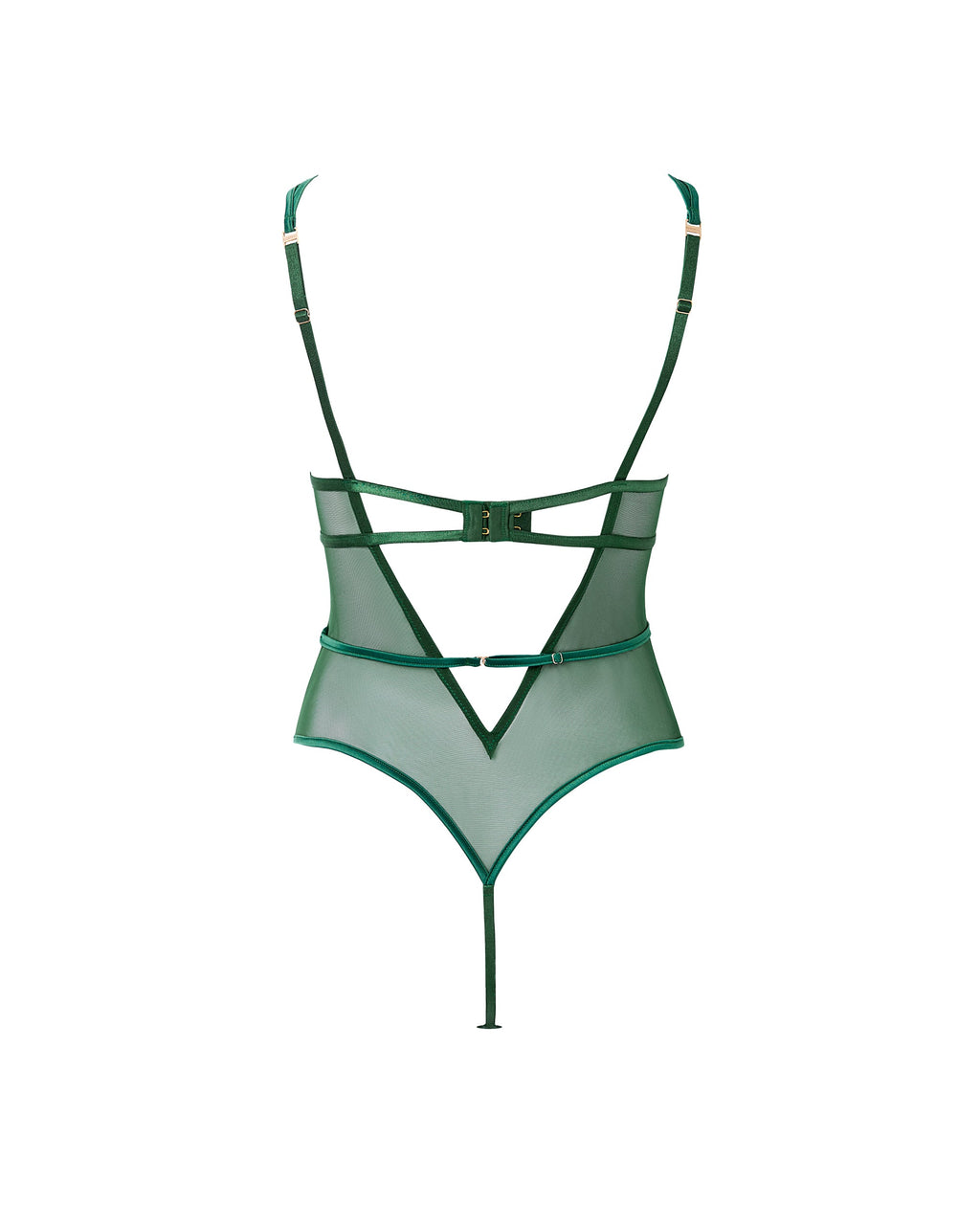 Seraphim Embroidered Sheer Bodysuit Green