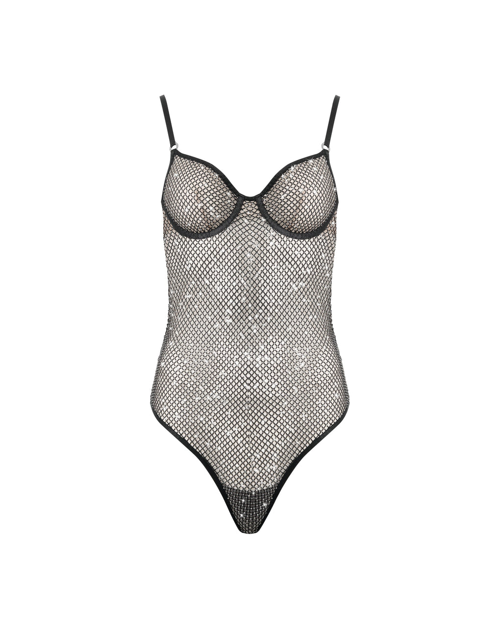 Noor Sheer Mesh Bodysuit Black
