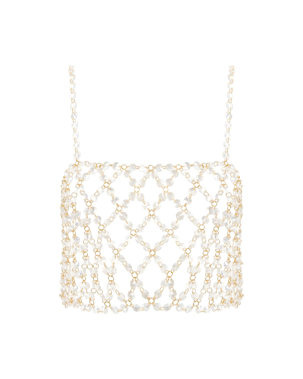 Crystal Cami Crop Top Clear