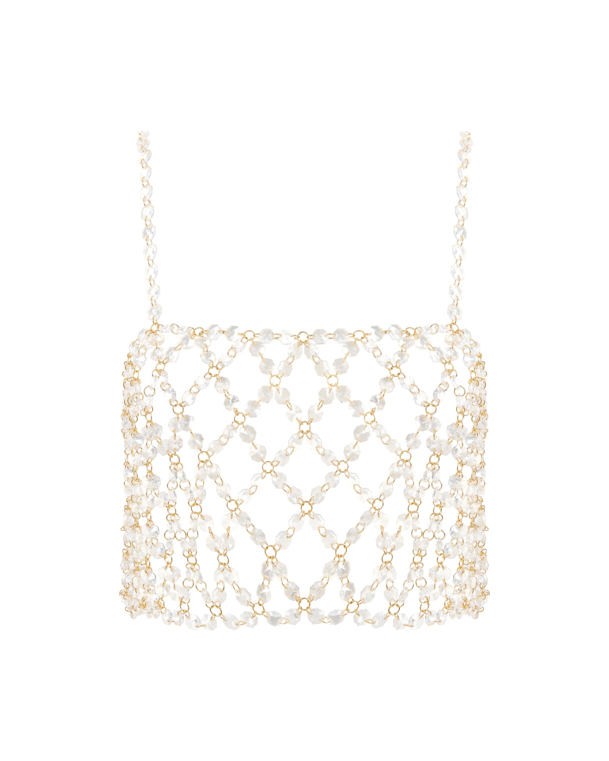 Crystal Cami Crop Top Clear