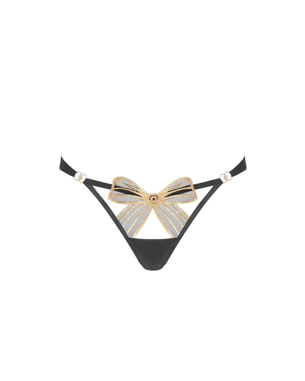Annabel Open-Back Brief Black/Gold