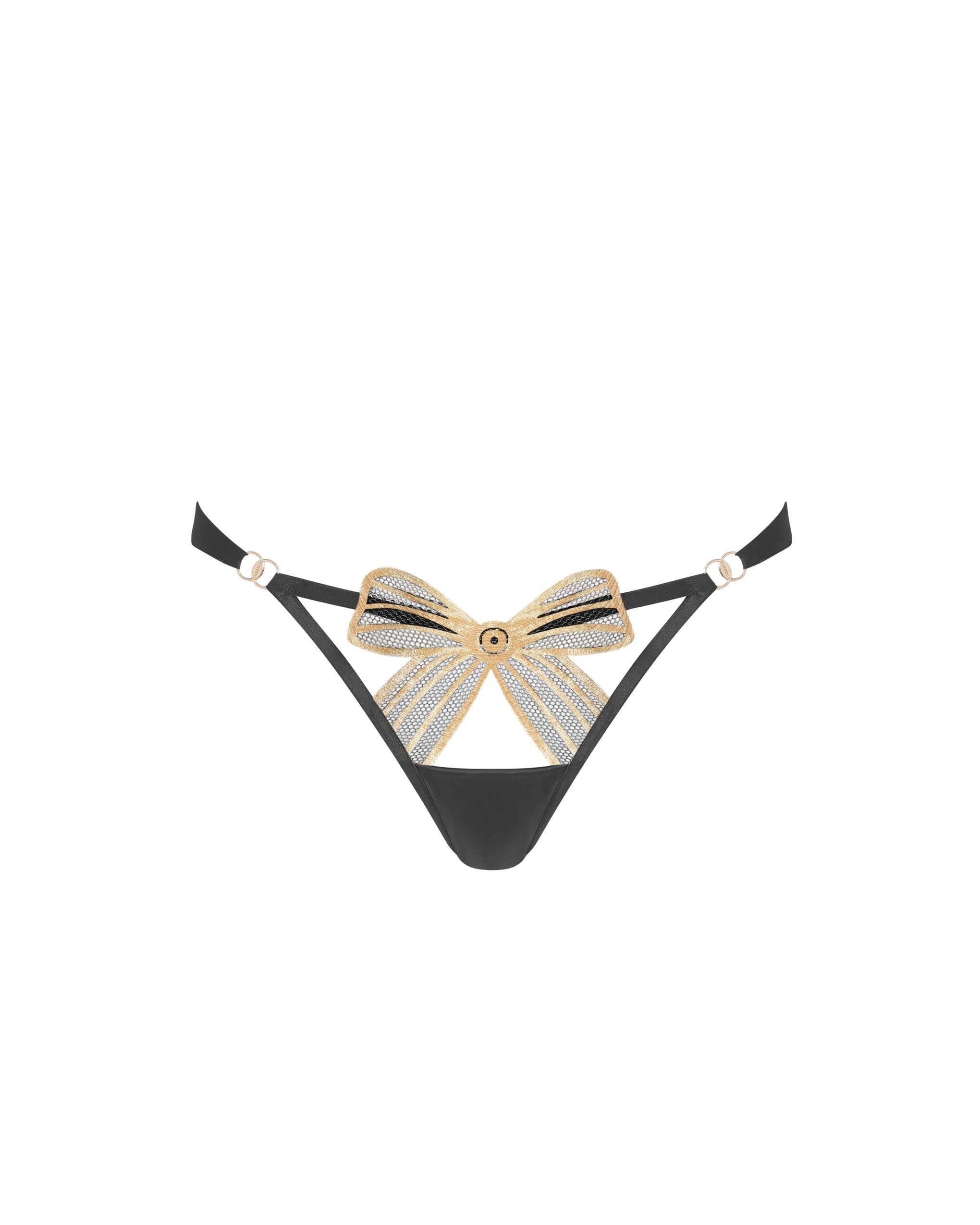 Annabel Open-Back Brief Black/Gold