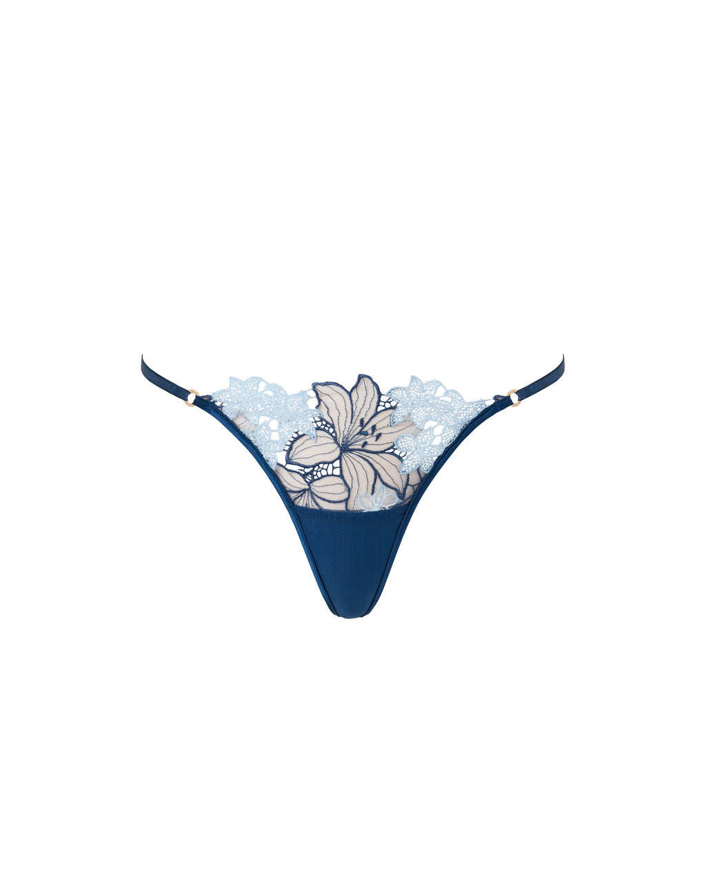 Calantha Floral Lace Thong Blue