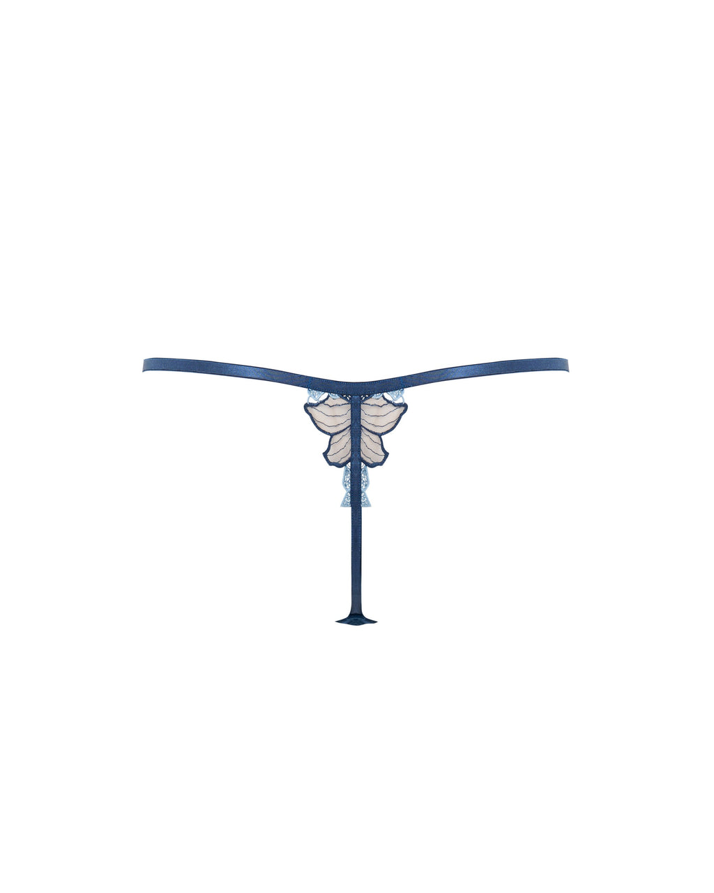 Calantha Floral Lace Thong Blue