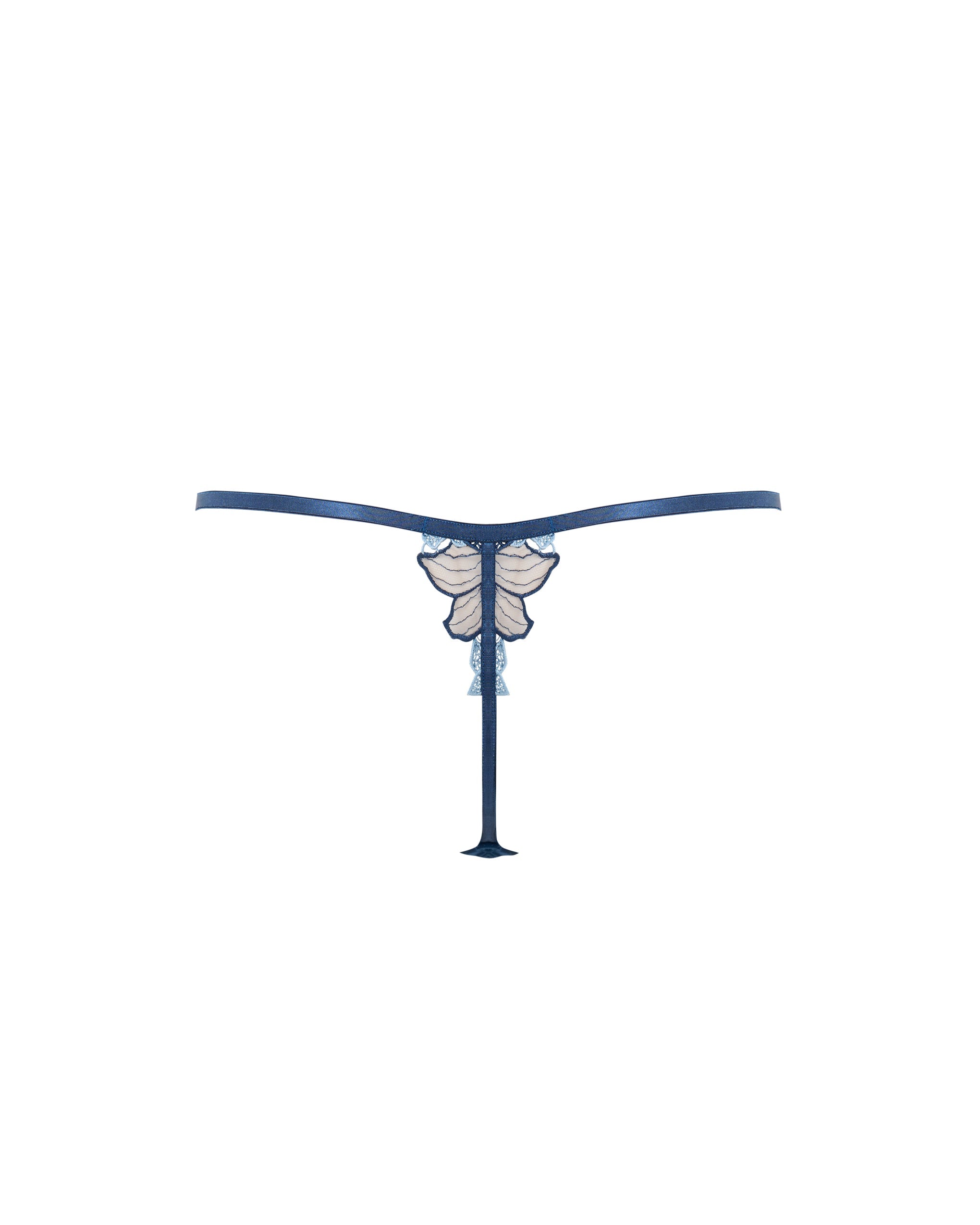 Calantha Floral Lace Thong Blue