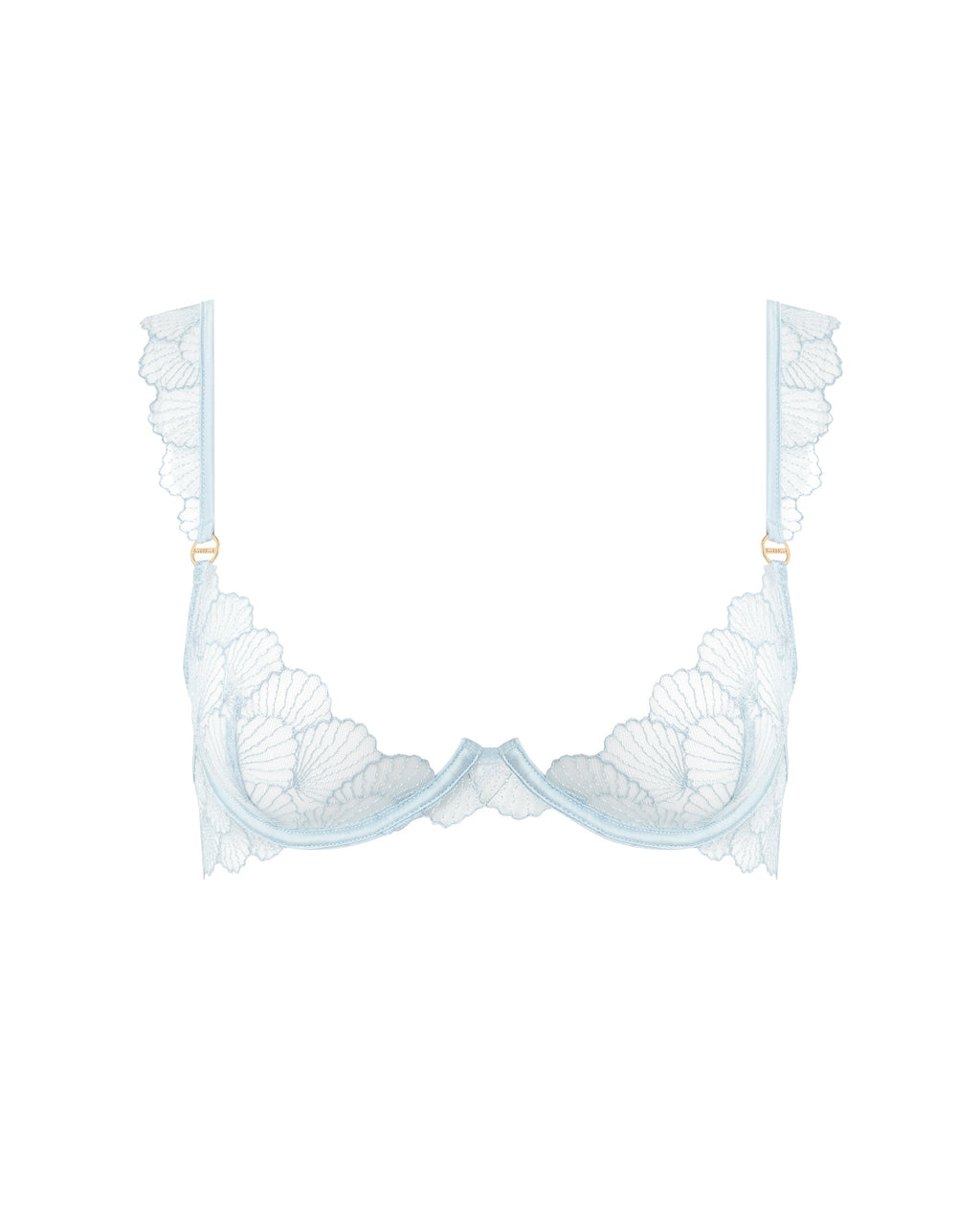 Vermont Embroidered Sheer Bra Ice Water Blue