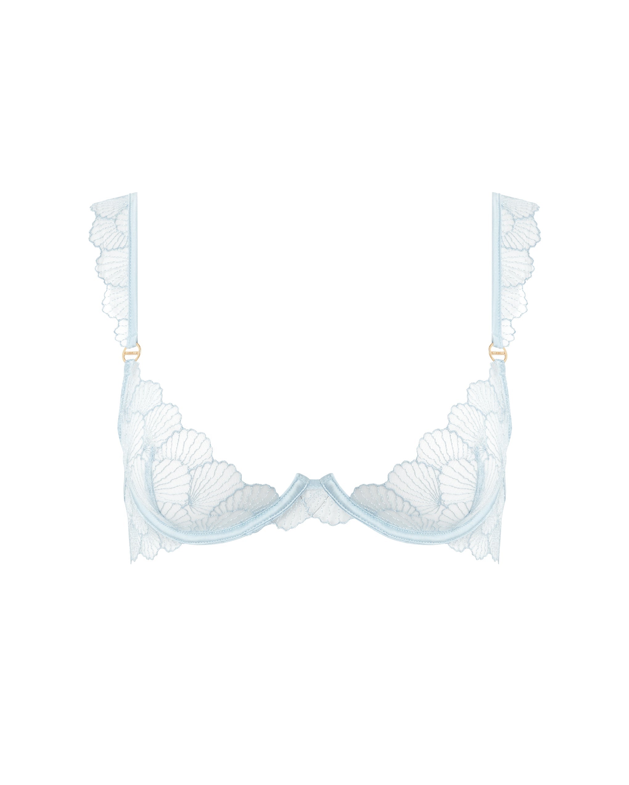 Vermont Embroidered Sheer Bra Ice Water Blue