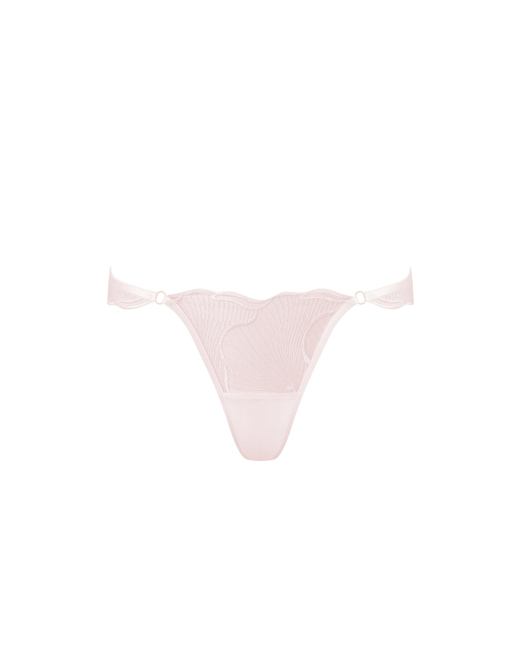 Marabel Embroidered Sheer Thong Pearl Pink