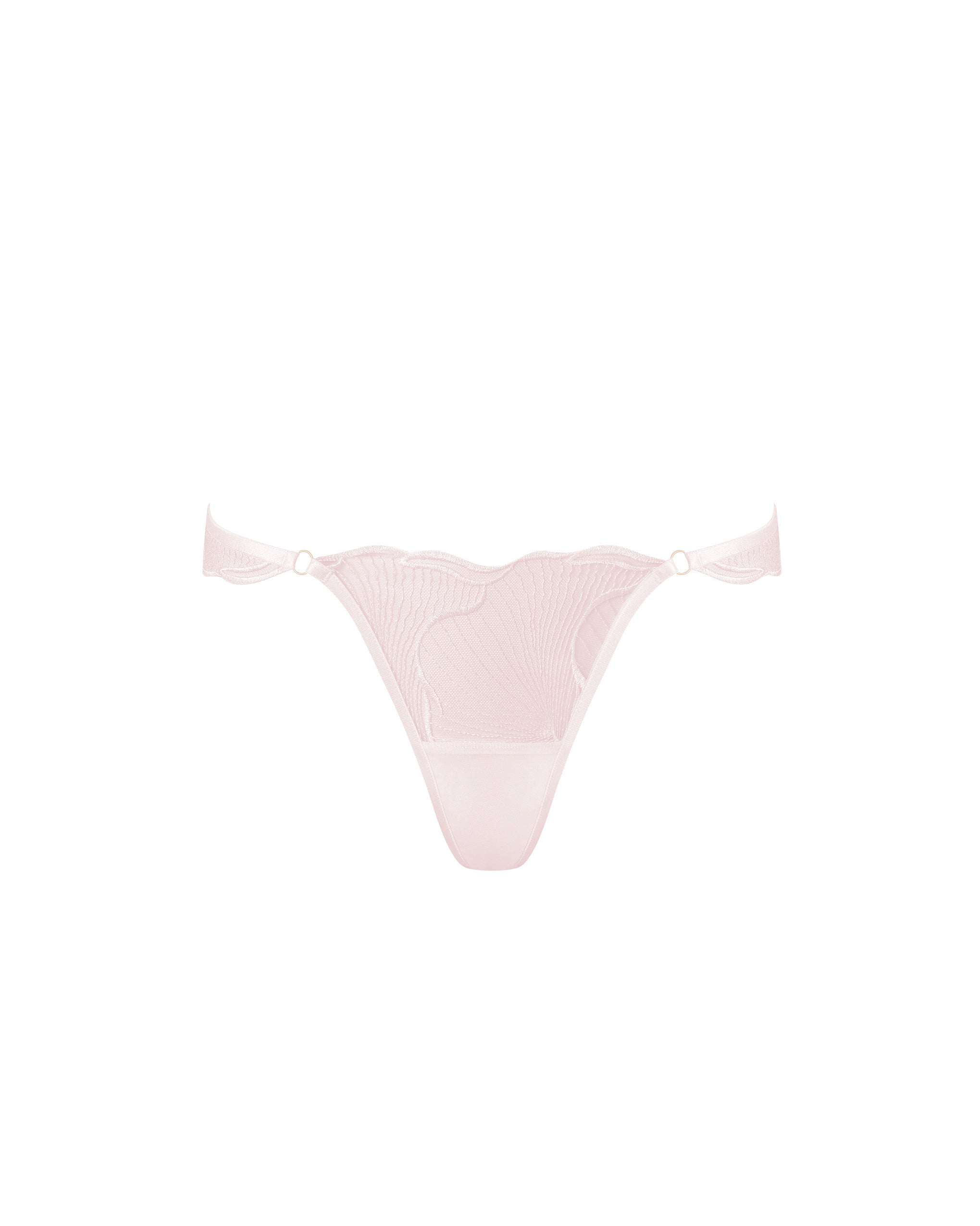 Marabel Embroidered Sheer Thong Pearl Pink