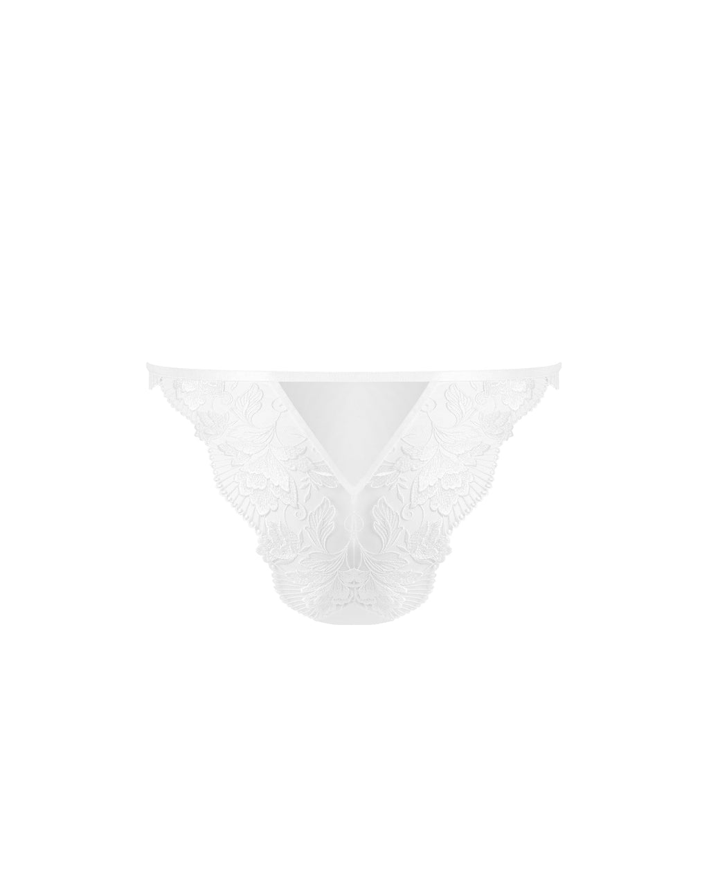 Gabriella Floral Embroidered Brief White