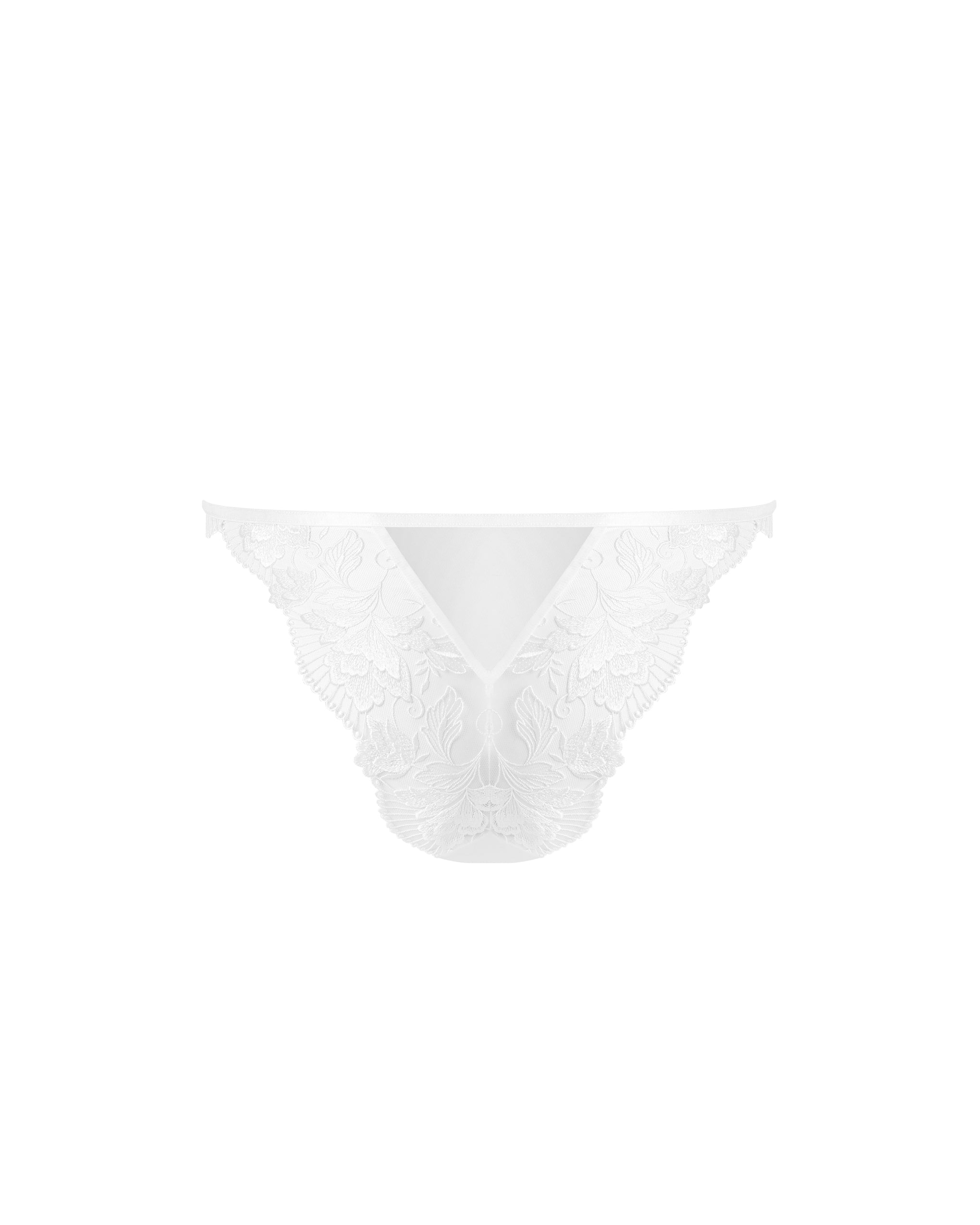 Gabriella Floral Embroidered Brief White