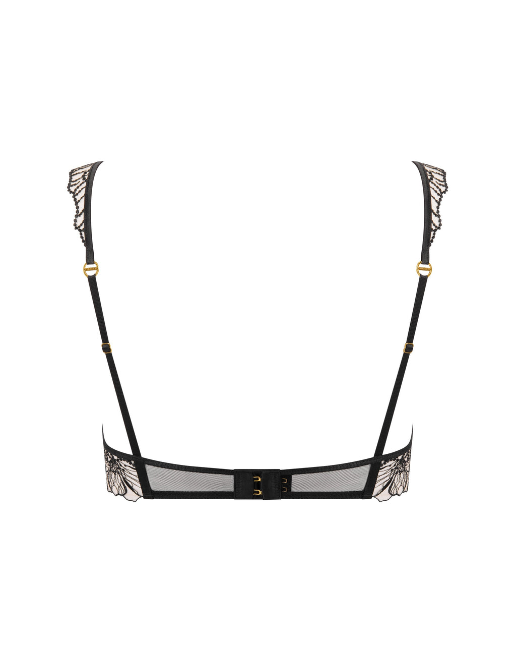 Amarosa Floral Embroidered Bra Black