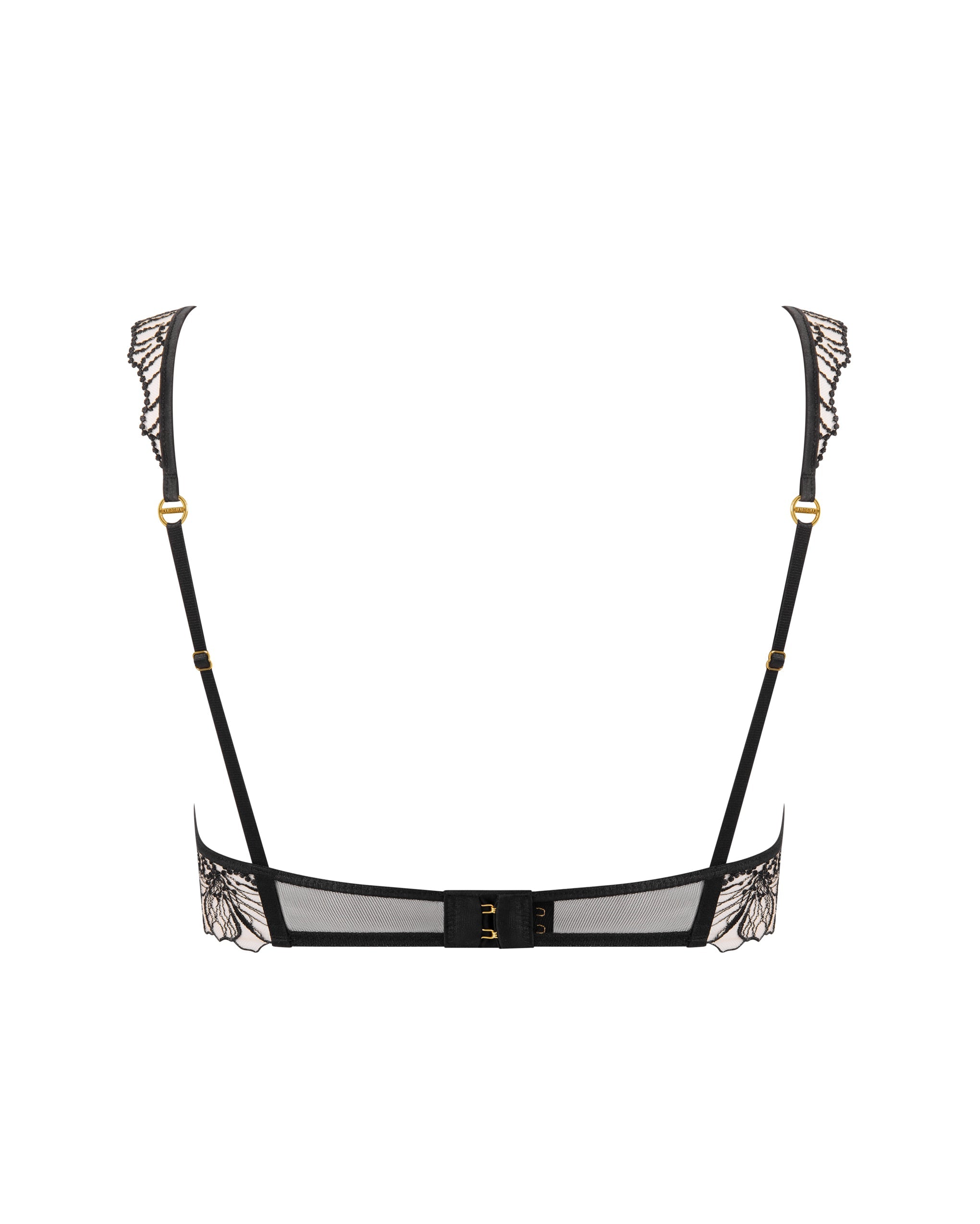 Amarosa Floral Embroidered Bra Black