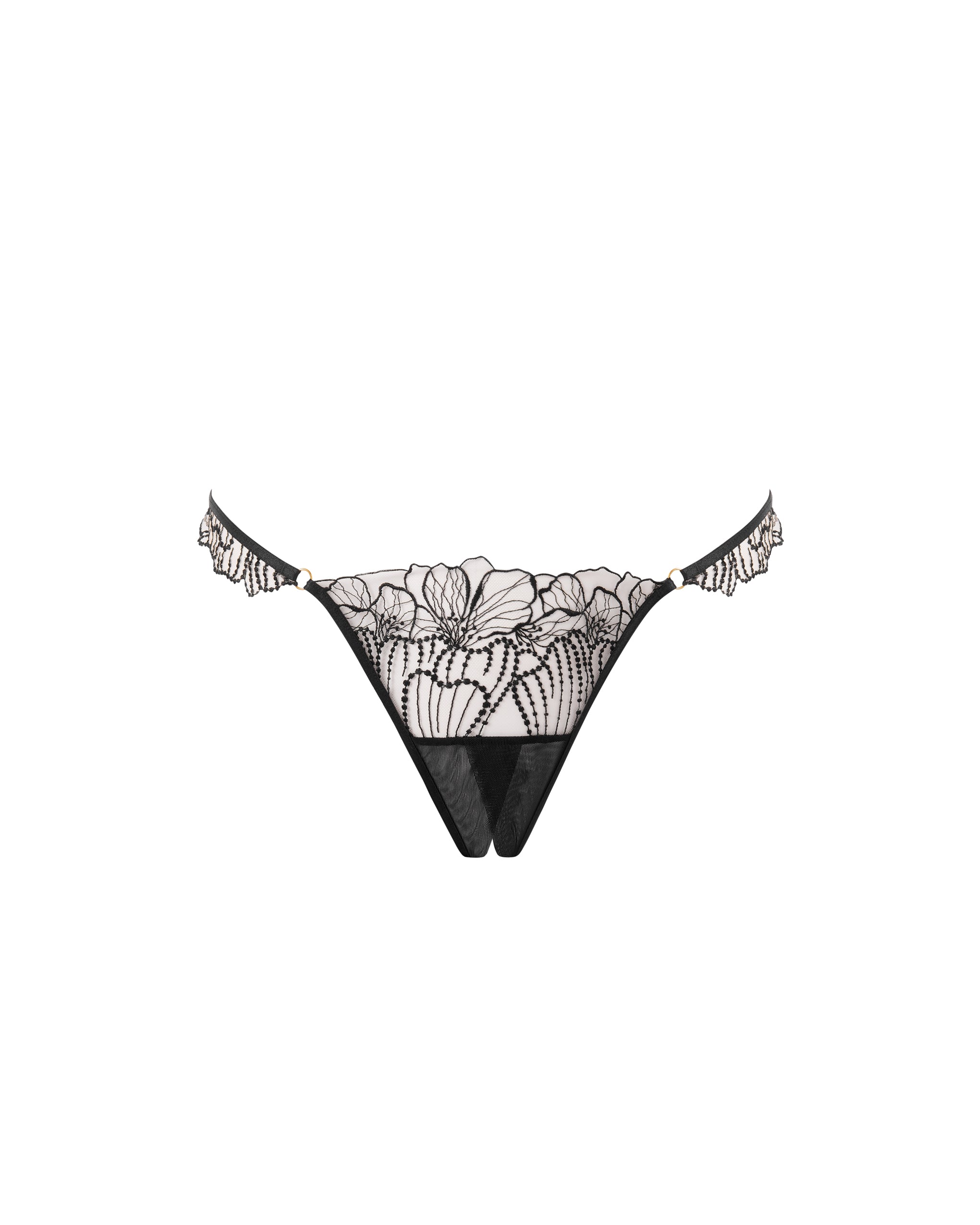 Amarosa Open Embroidered Brief Black