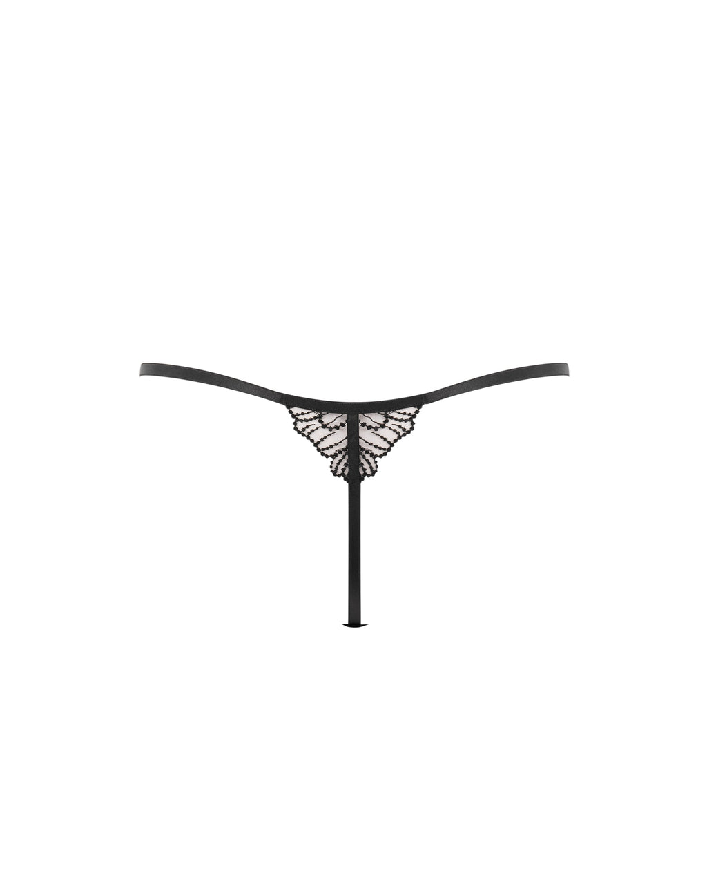 Amarosa Floral Embroidered Thong Black